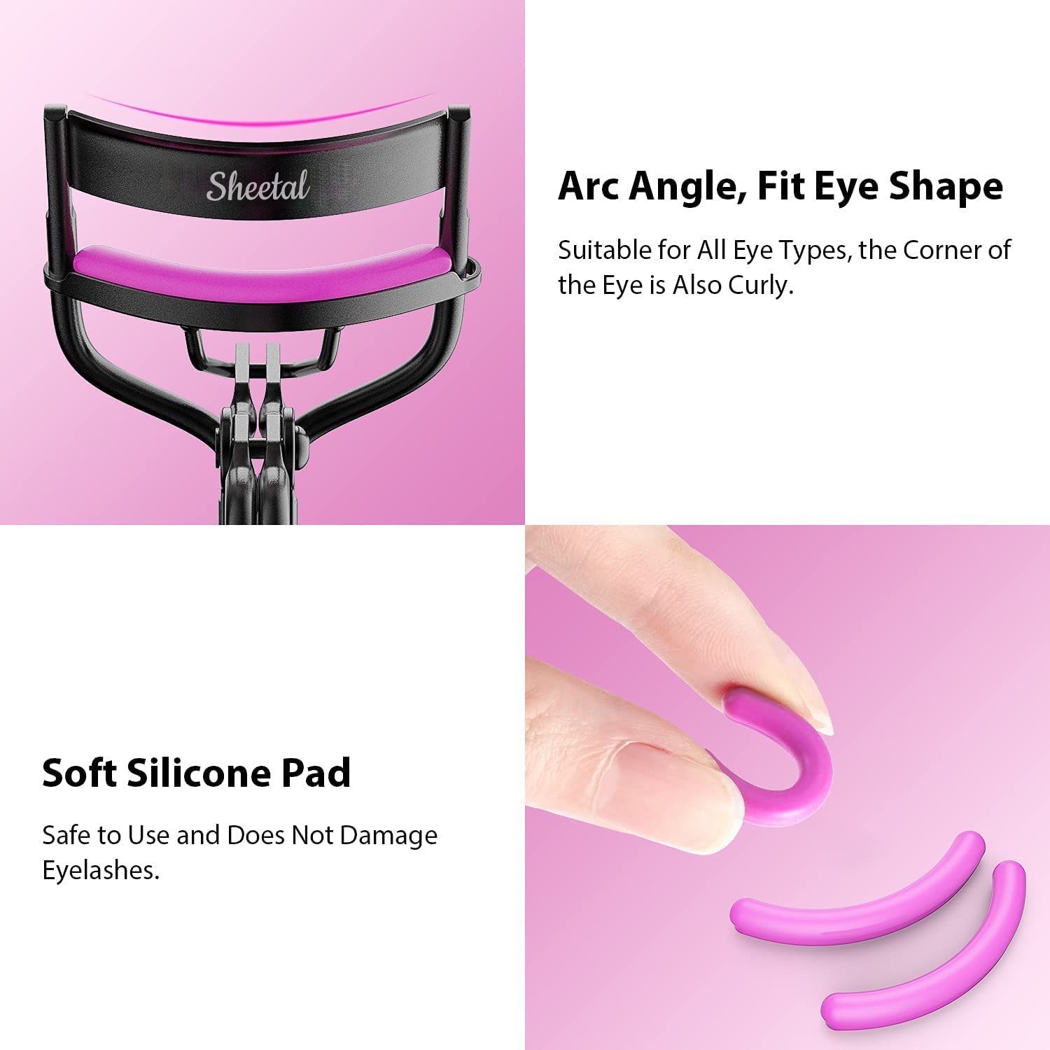 Sheetal Traders Professional Eyelash Curler with Comfort Grip - Spring Loaded Eyelash Curling Tool for All Eye Shapes (Multicolor) | Perfect for Daily Makeup, Salon Use & Travel Beauty Essentials