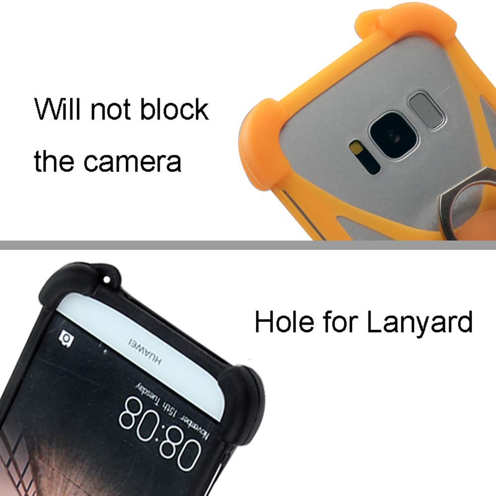Shockproof 360° Rotate Ring Grip Silicone Bumper Case for Sony Xperia XA2 Ultra/XA/Z5 Premium/XZ/XZs/XZ2 Compact/XZ1 - Orange with Ring | Perfect for Outdoor Activities, Travel & Daily Protection