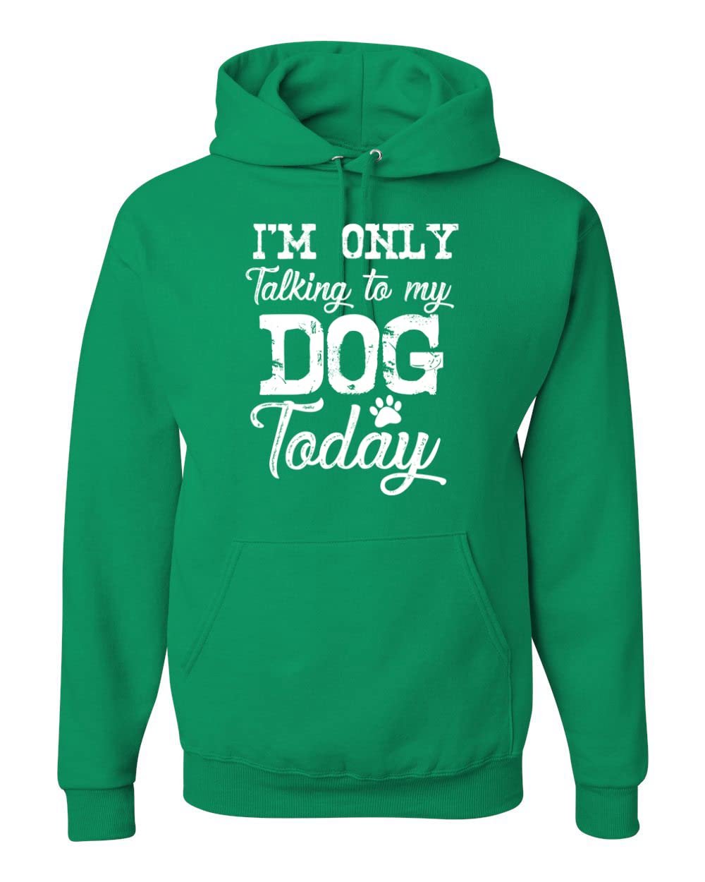 Wild Bobby 'I'm Only Talking to My Dog Today' Funny Dog Lover Graphic Hoodie - Unisex Pullover Sweatshirt for Pet Owners, Dog Walking & Casual Wear