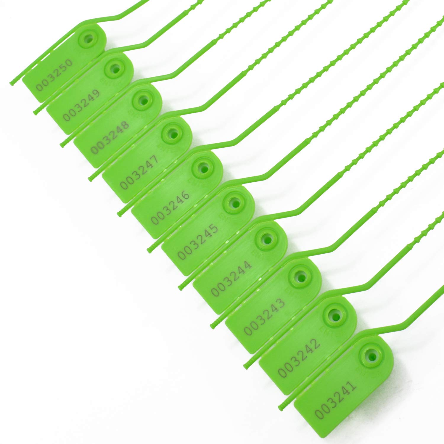 1000 Pull-Tite Tamper-Proof Security Seals - Numbered Plastic Beaded Locks with Adjustable Length (210mm, Green) for Clothing, Shoes & Bag Protection | Ideal for Retail Security, Warehouse Sealing & Luggage Safety