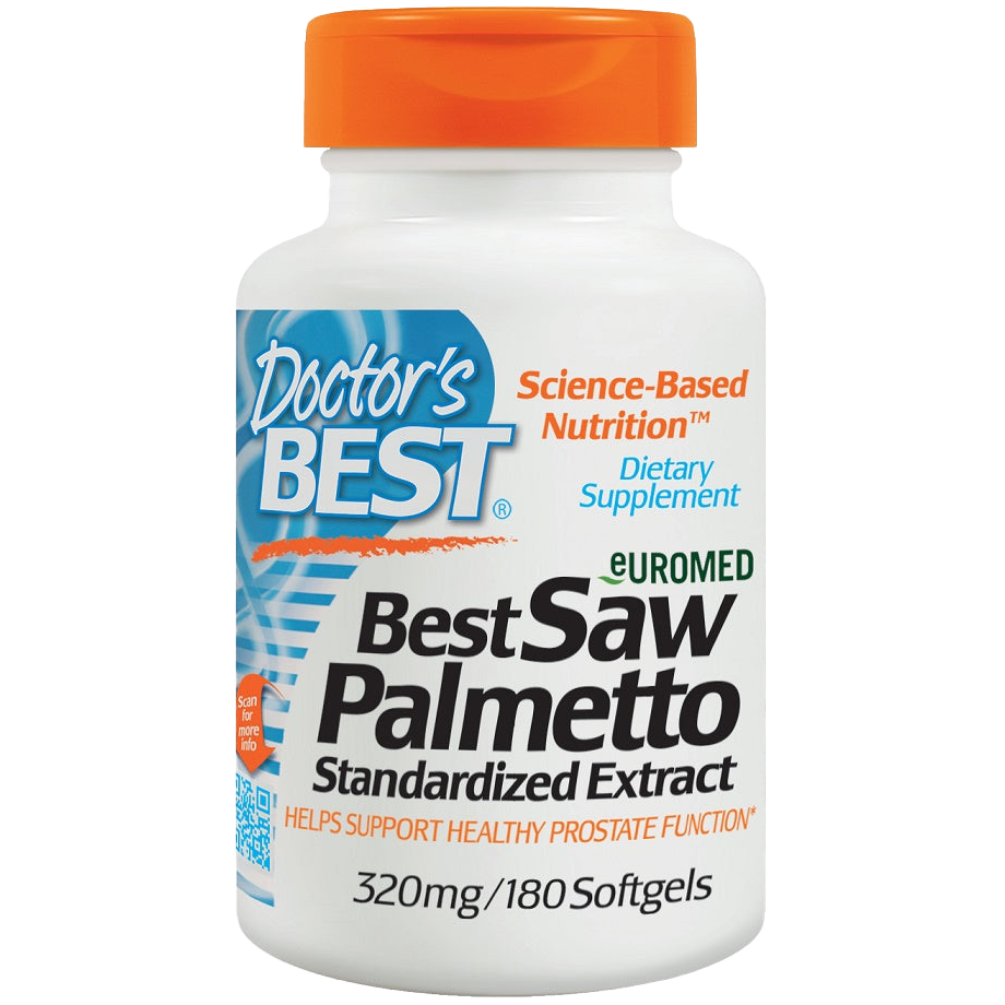 Doctor's Best Saw Palmetto Standardized Extract 320mg - 180 Softgels for Prostate & Urinary Health Support | Natural Herbal Supplement for Men