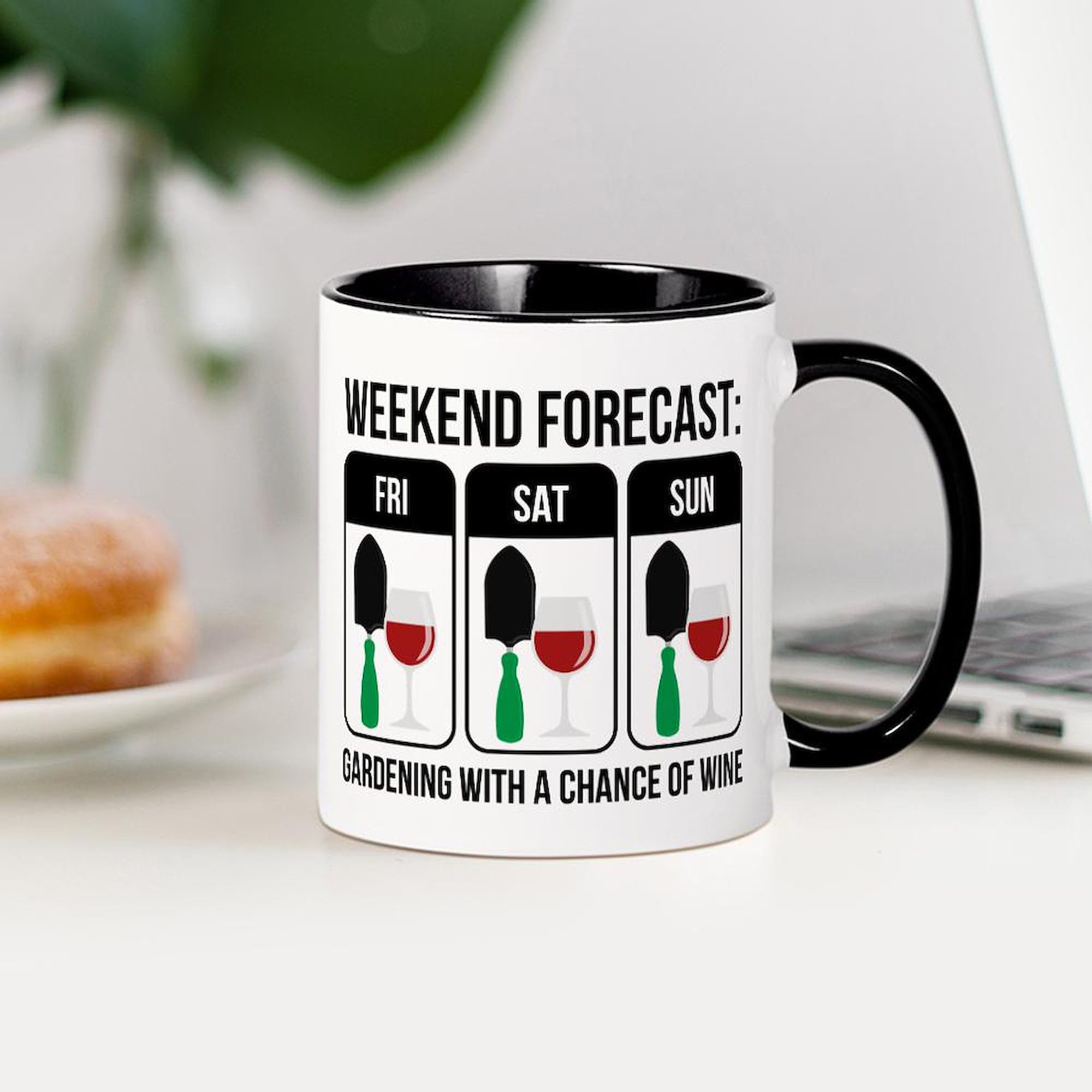 CafePress Weekend Forecast 11 oz (325 ml) Ceramic Coffee Mug - Perfect for Home, Office & Gifts - Enjoy Your Morning Coffee or Tea