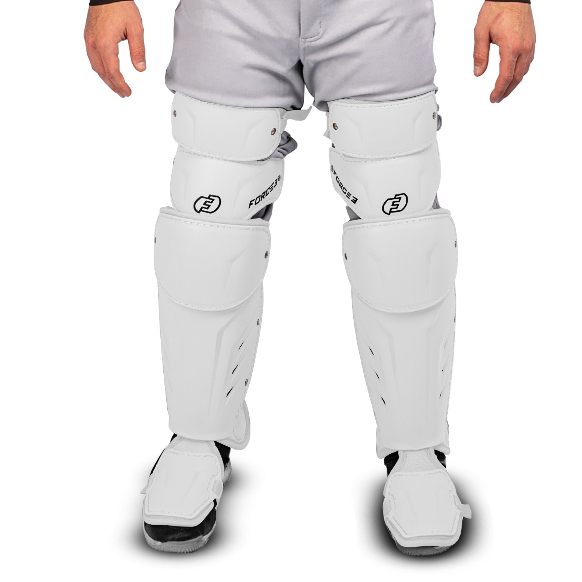 FORCE3 XS3® Pro Leg Guards for Adults - Baseball & Softball Protective Gear - Perfect for Catchers, Umpires & Players