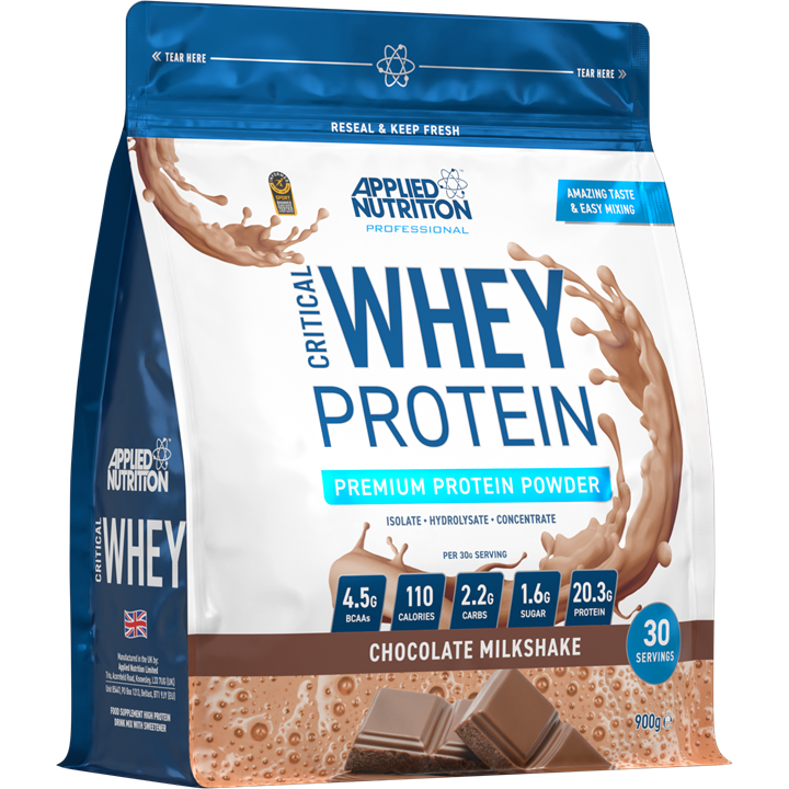 Applied Nutrition Critical Whey Protein Powder 900g - Premium Muscle Recovery & Growth Supplement for Athletes & Fitness Enthusiasts | Post-Workout & Meal Replacement