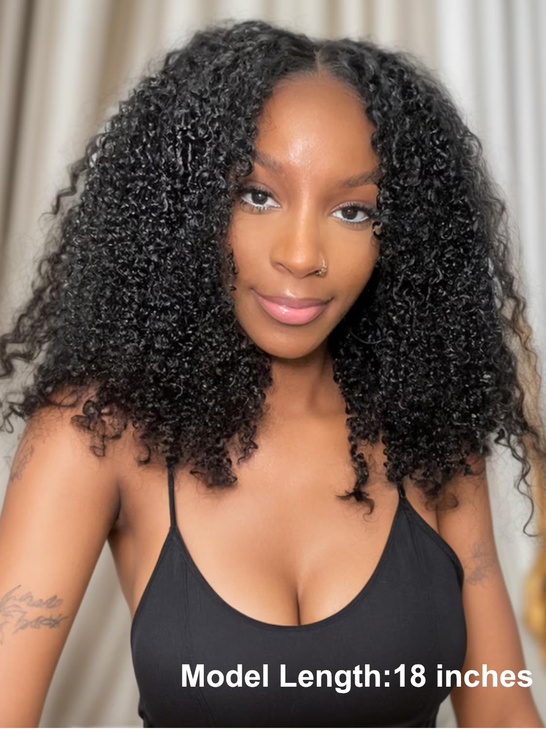 UNICE EasiContour V Part Wigs 22 Inch Human Hair Jerry Curly Glueless Clip-in Wig - Beginner Friendly Minimal Leave Out Upgrade U Part Wig for Women | Perfect for Daily Wear, Parties, Weddings & Special Occasions
