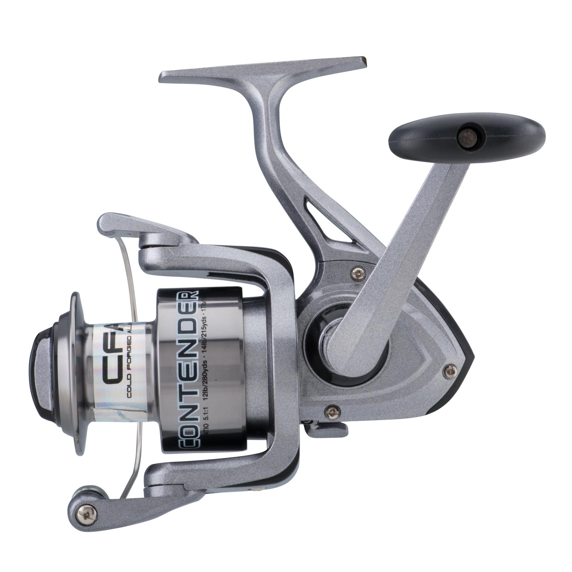 Contender® Spinning Fishing Reel - Silver | Lightweight Saltwater & Freshwater Fishing Gear for Bass, Trout & Walleye | Smooth Drag System for Surf, Pier & Boat Fishing