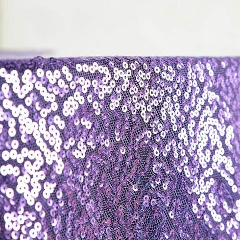132 Inch Sequin Round Tablecloth - Big Payette Purple Premium Quality for Wedding, Birthday, Christmas Party & Hall Decoration | Elegant Dining & Event Table Cover