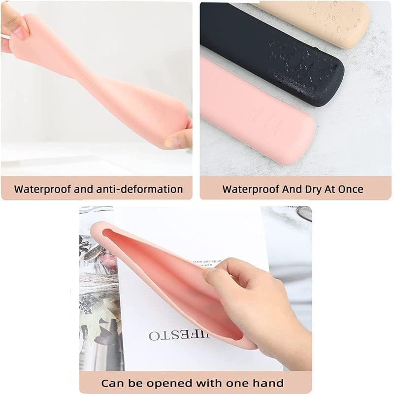 2 Pack Travel Makeup Brush Holder - Waterproof Silicone Cosmetic Organizer Bag with Cleaning Pad, Portable Toiletry Pouch for Makeup Brushes & Beauty Tools | Perfect for Travel, Gym, and Daily Makeup Storage