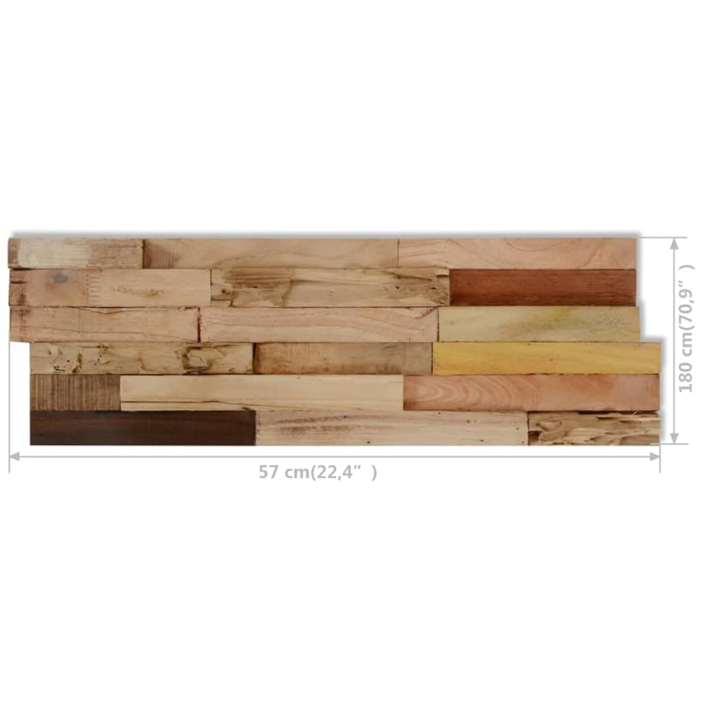 DCRAF Home Products - 10-Piece Recycled Teak Wood Wall Paneling Set (1.03m Each) for Rustic Home Decor & Accent Walls - Perfect for Living Rooms, Bedrooms, and Office Spaces