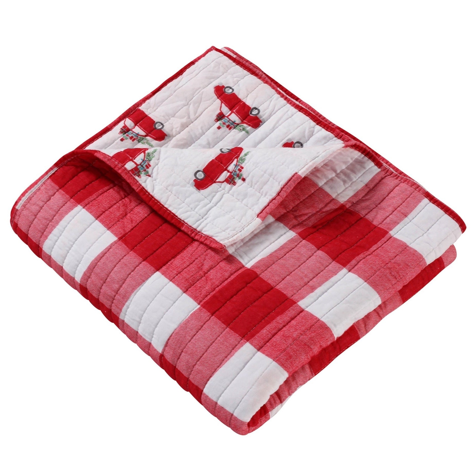 Cozy Quilted Throw Blanket for Road Trips - Soft & Warm Travel Blanket for Car, Camping, and Home Use