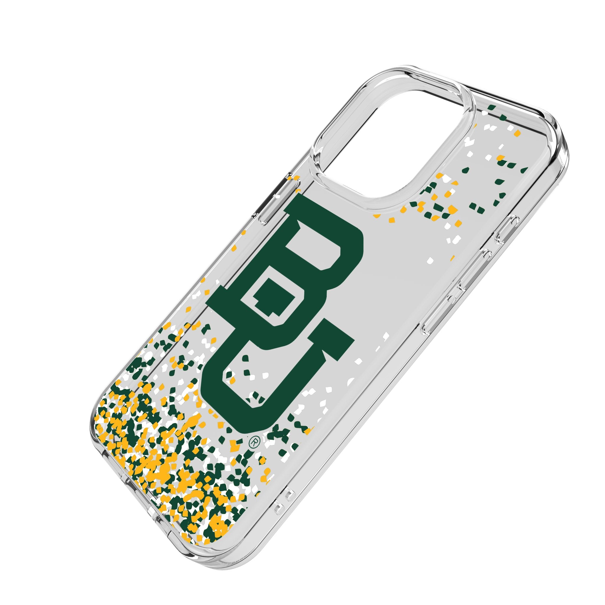 Baylor University Bears Confetti Clear Phone Case for Apple iPhone 14/13/12/11 Pro Max - Shatterproof Protective Cover for Fans, Game Day & School Spirit
