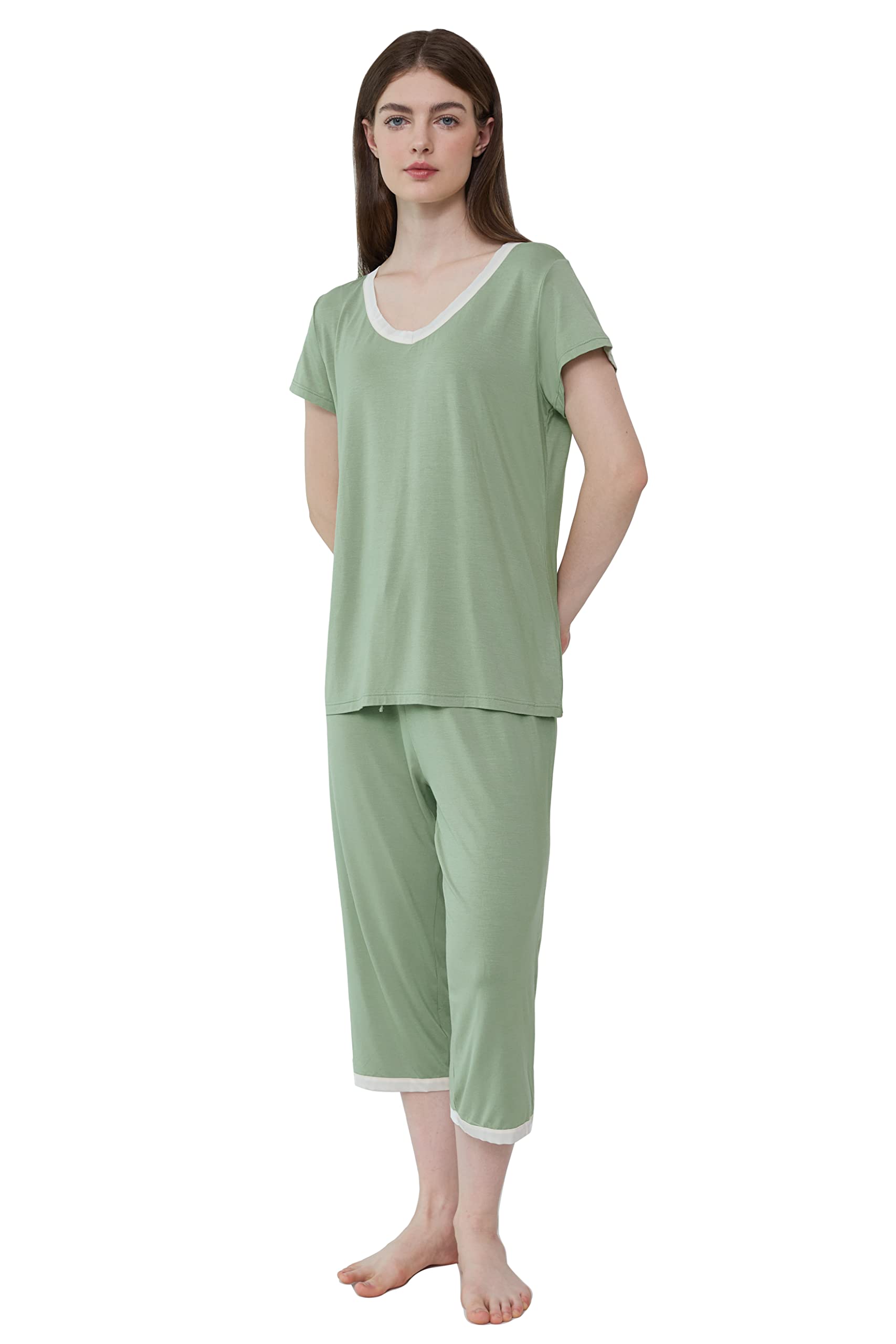 Joyaria Cooling Bamboo Viscose Pajama Set for Women - Lightweight, Moisture-Wicking Sleepwear for Night Sweats (Sizes S-XXL) | Perfect for Hot Sleepers & Nighttime Comfort
