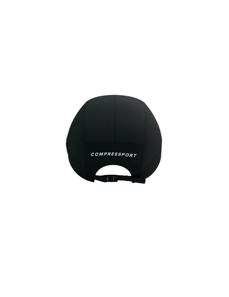 Compressport Unisex 5-Panel Lightweight Running Cap - Black | Breathable & Adjustable for Men & Women | Perfect for Jogging, Hiking & Outdoor Sports