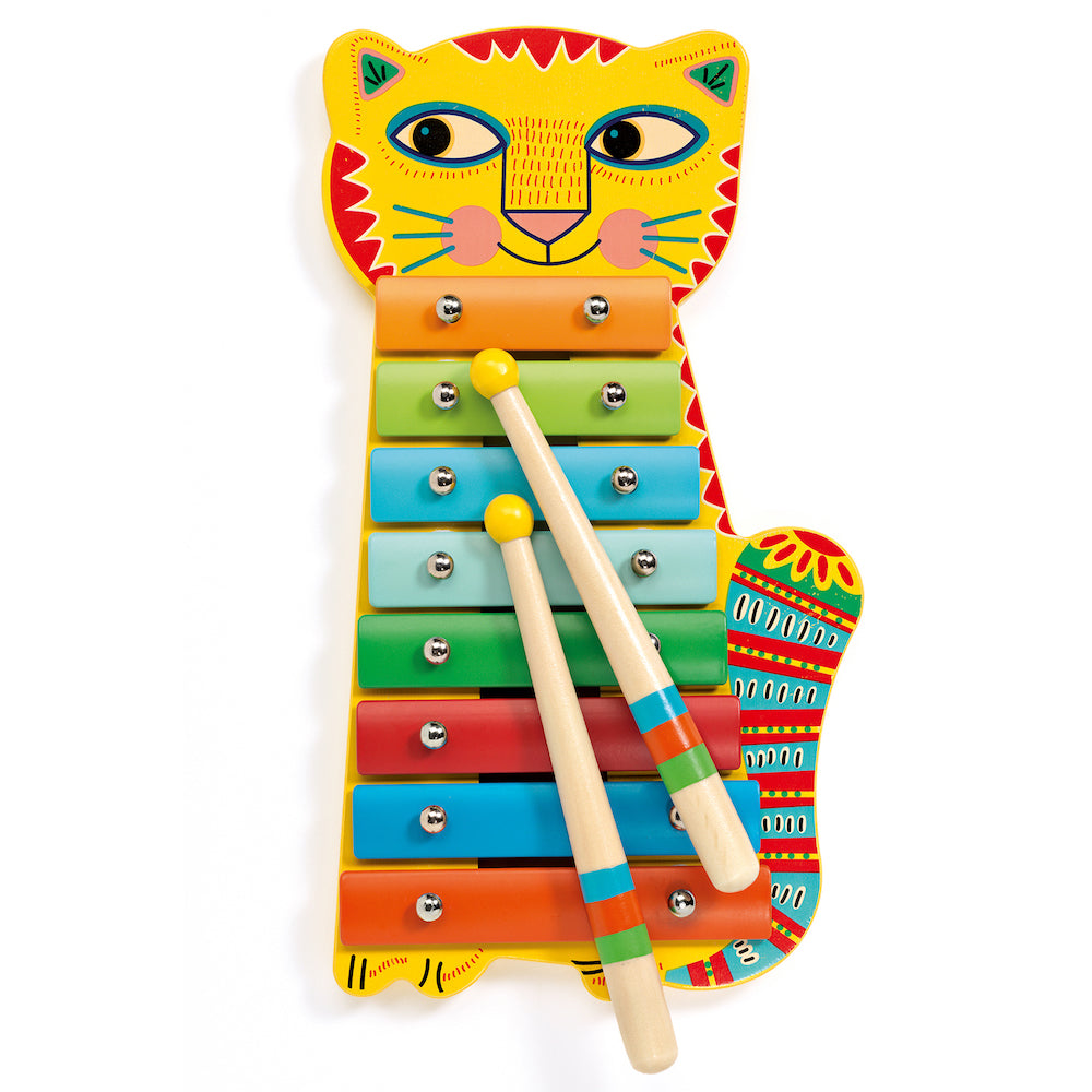 Djeco Metal Xylophone - 8-Note Musical Instrument for Kids, Colorful Percussion Toy with Mallets - Perfect for Early Childhood Music Education & Playroom Activities