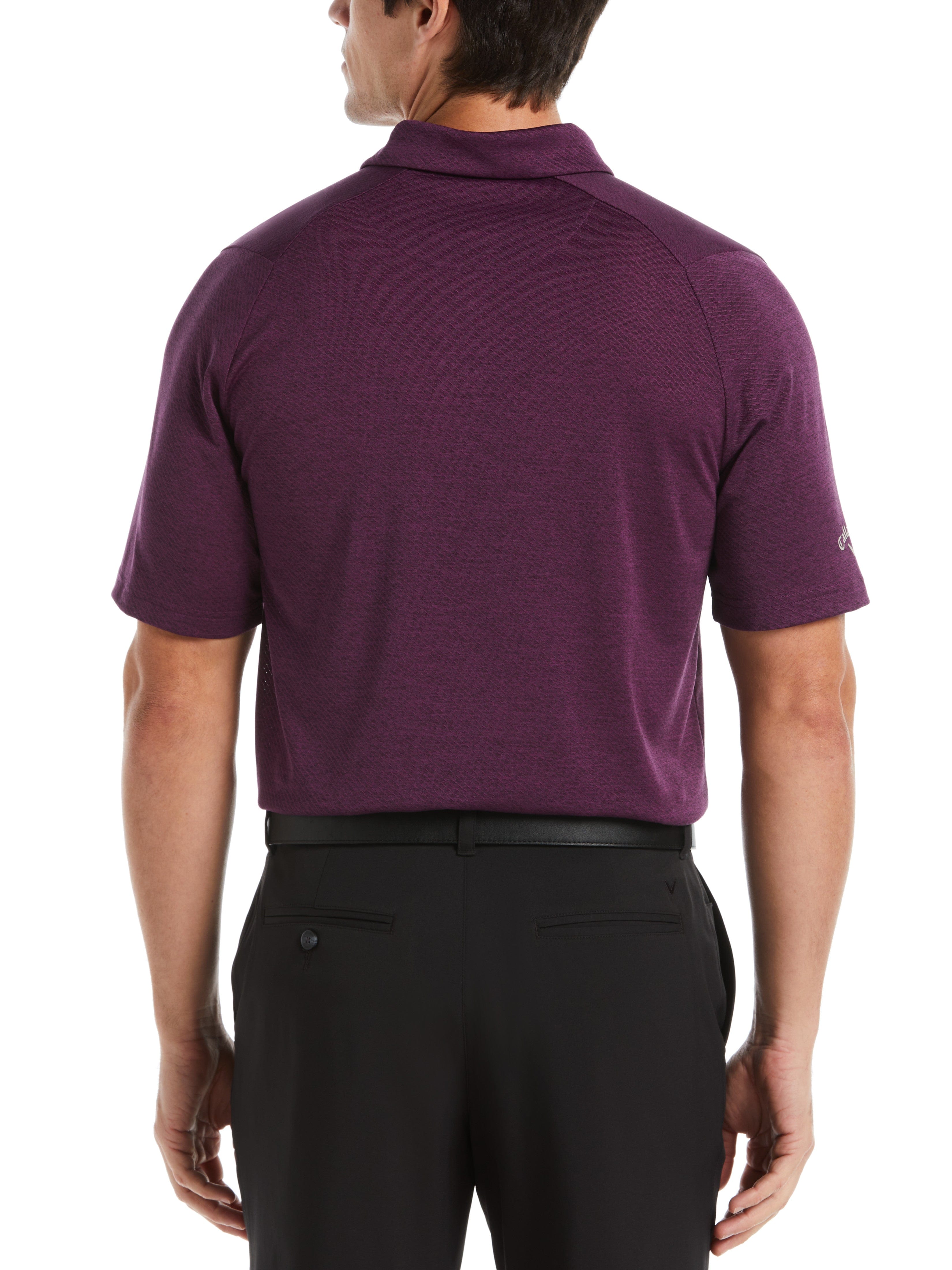 Men's Swing Tech™ Ventilated Heather Jacquard Polo Shirt - Breathable Moisture-Wicking Golf & Casual Wear for Summer Outdoor Activities