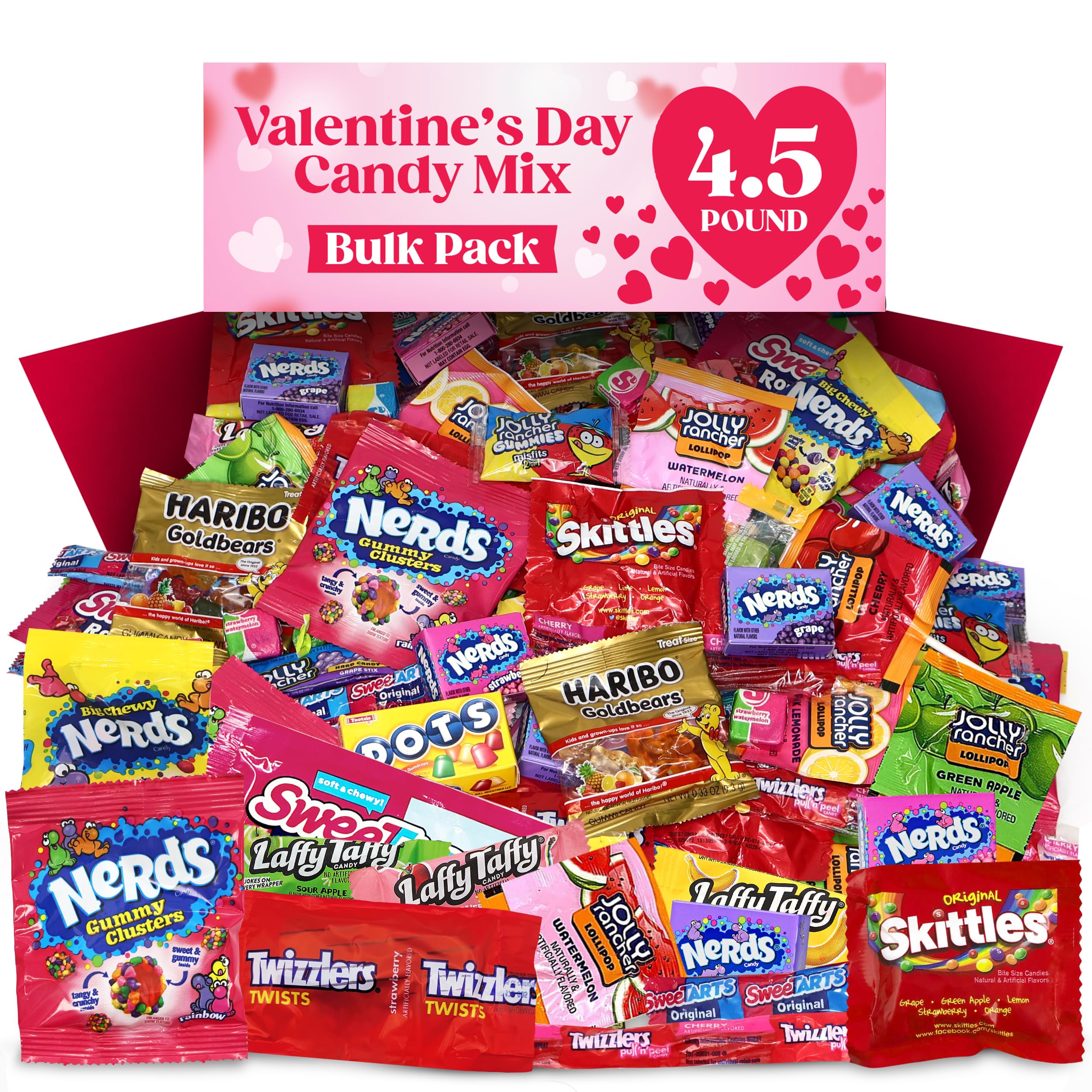 Bulk Mixed Candy Individually Wrapped Variety Pack - 4.5lbs Assorted Candies for Pinatas, Schools, Offices & Party Favors | Christmas, Halloween, Birthday Celebrations | Great for Classroom Rewards, Movie Nights & Gift Baskets | Approx. 250 Pieces