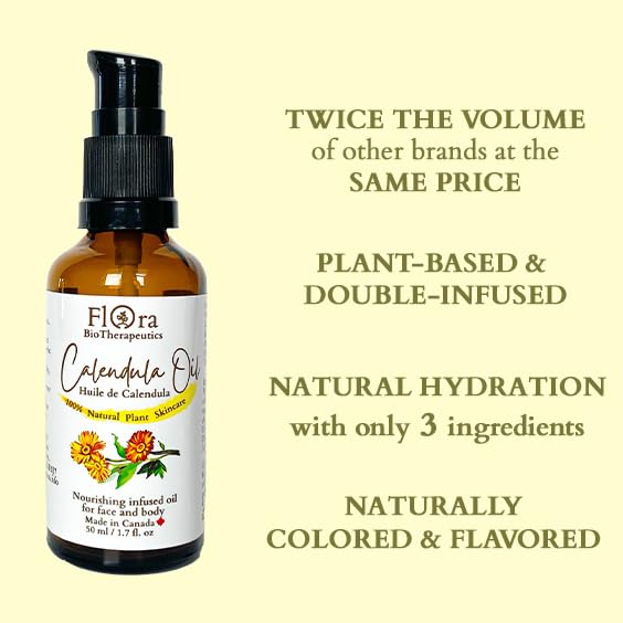 Organic Calendula Infused Olive Oil for Skin Care - Soothing, Healing & Moisturizing - Perfect for Massage, Aromatherapy & DIY Beauty Products