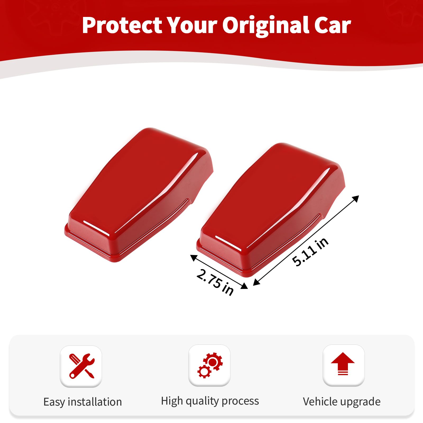 Jeep Wrangler JK JKU Rear Window Hinge Trim Cover (2007-2017) - Red Exterior Accessories - 2-Piece Set - Perfect for Off-Roading & Jeep Customization