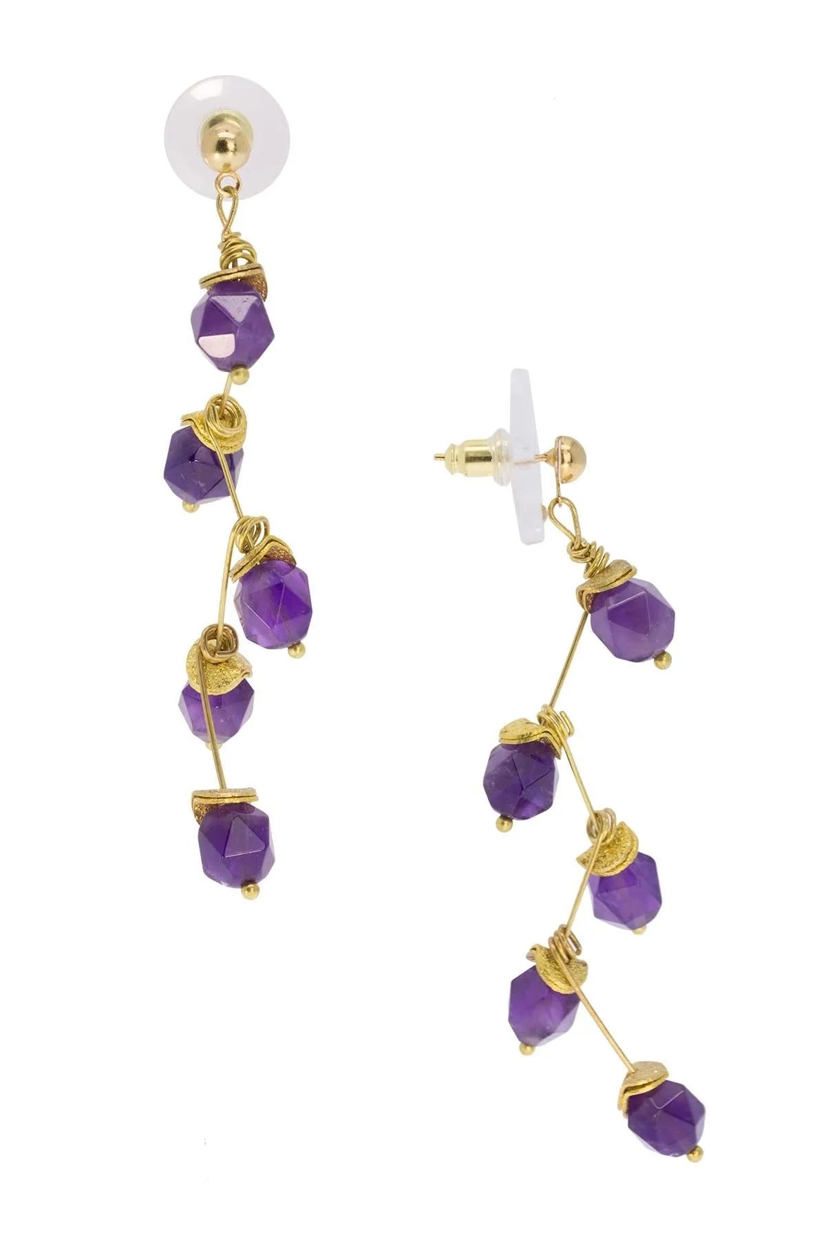 Dangle Gemstone Earrings for Women - Elegant Bohemian Drop Earrings with Natural Stones - Perfect for Parties, Weddings & Everyday Wear