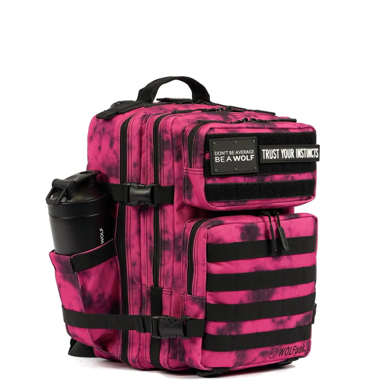 25L MOLLE Tactical Backpack (Toxic Pink) - Durable Military Style Rucksack for Men & Women - Perfect for Day Travel, Hiking, Camping & Outdoor Adventures