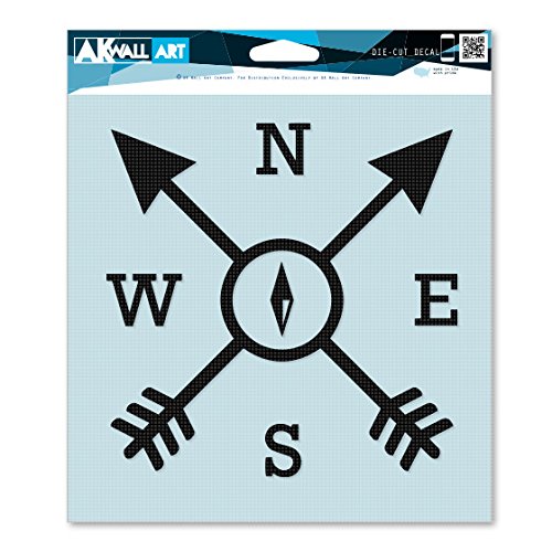 Compass Arrows Vinyl Decal Sticker for Car, Truck, Laptop - Waterproof Outdoor Adventure Decoration - Perfect for Camping, Hiking & Road Trips