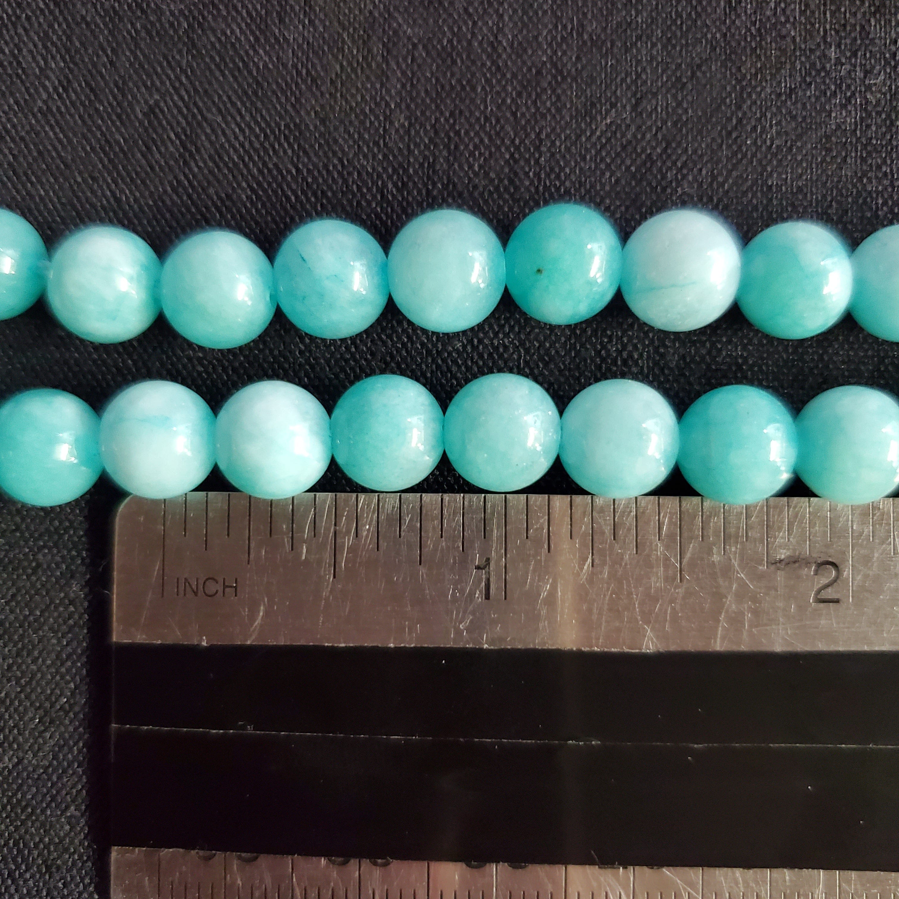 8mm Dyed Aqua Blue Marble Beads - Round Shape for Jewelry Making, DIY Crafts & Home Decor