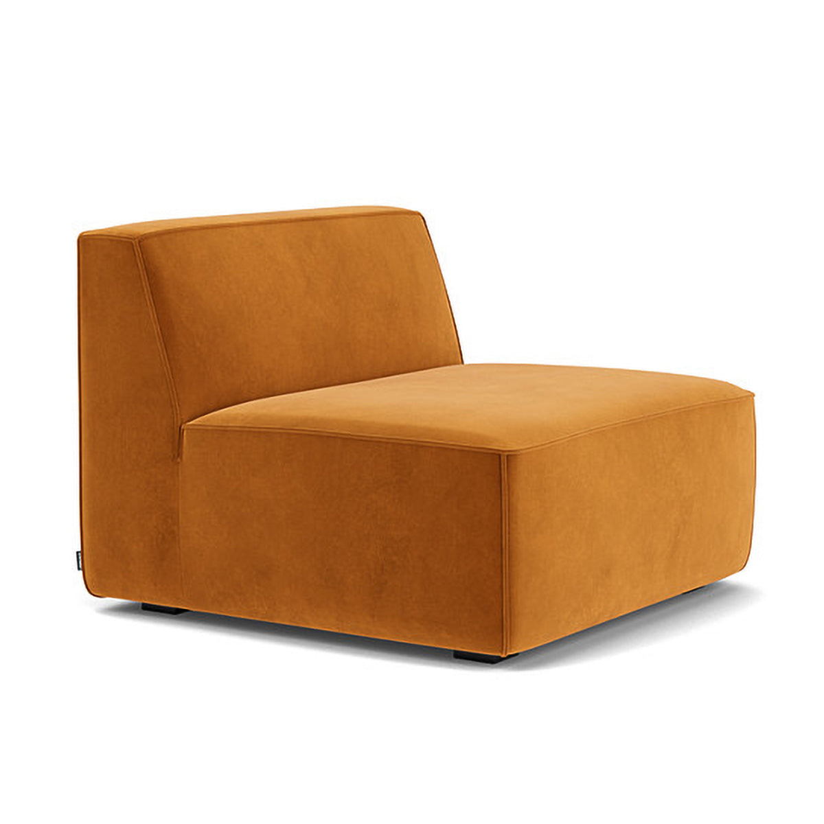 Luxury Dane Velvet Modular Armless 1-Seater Sofa - Modern Single Seater Chair for Living Room, Bedroom & Office - Soft Velvet Fabric, Space-Saving Design