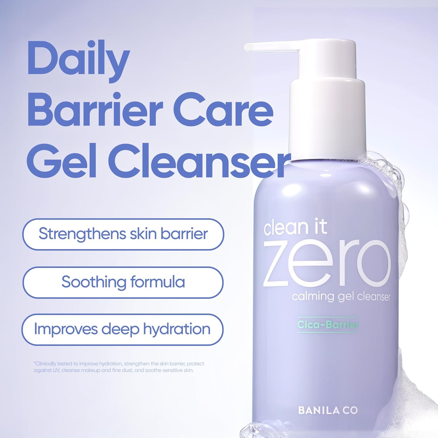 Banila Co Clean It Zero Calming Gel Cleanser 200ml - Gentle Makeup Remover & Face Wash for Sensitive Skin | Perfect for Daily Skincare & Travel