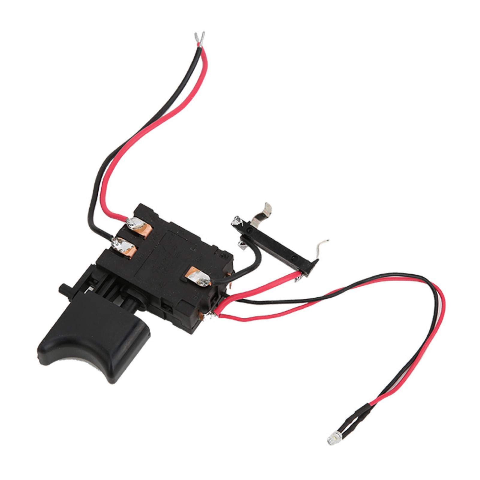 Kadimendium 7.2V-24V Lithium Battery Cordless Drill Speed Control Switch - Electric Hand Drill Replacement Part with LED Light for DIY, Woodworking & Home Repair Projects