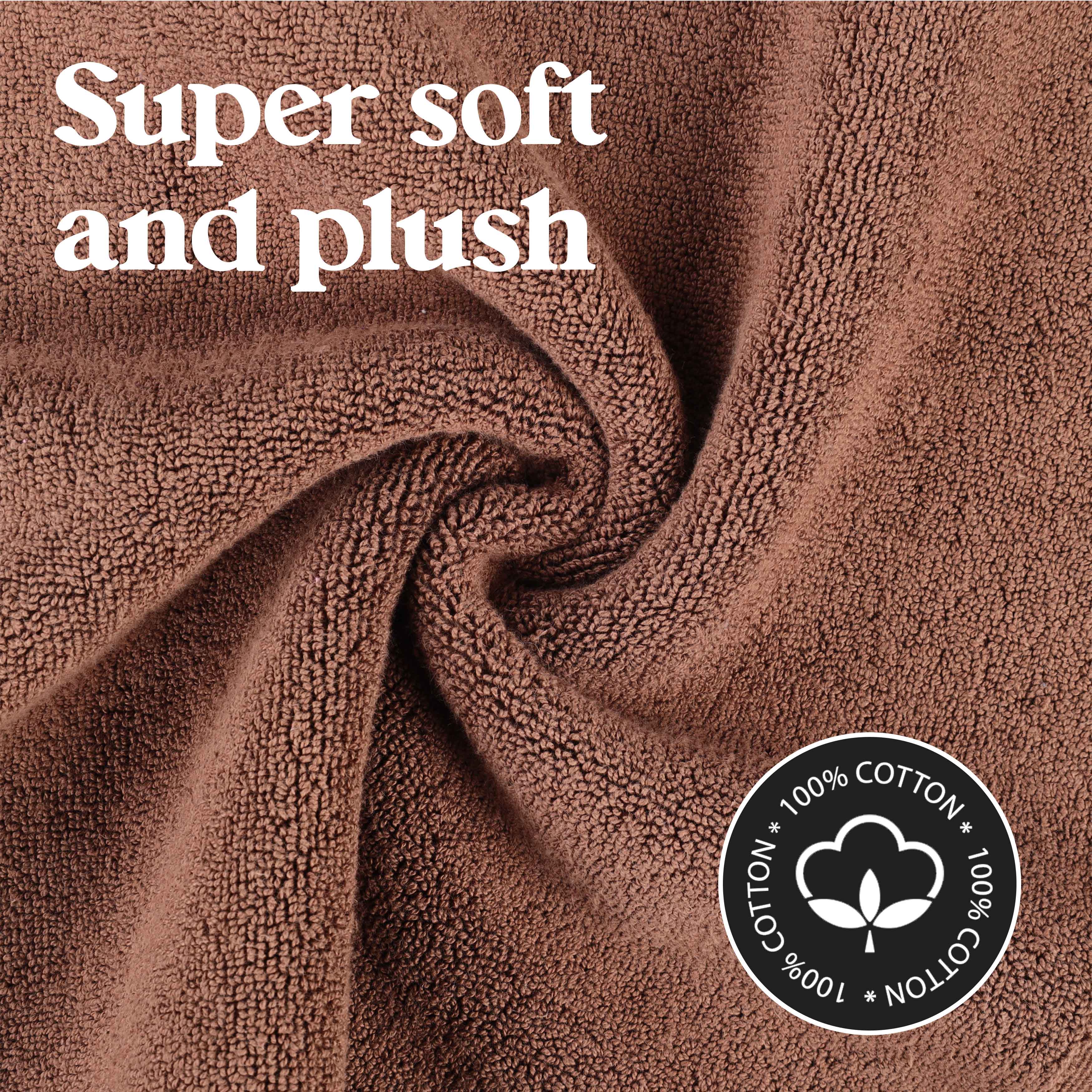Premium Cotton Modern Geometric Border Bath Mat Set of 2 - Ultra Absorbent, Non-Slip, Quick Dry Bathroom Rug for Bath, Shower & Vanity Area