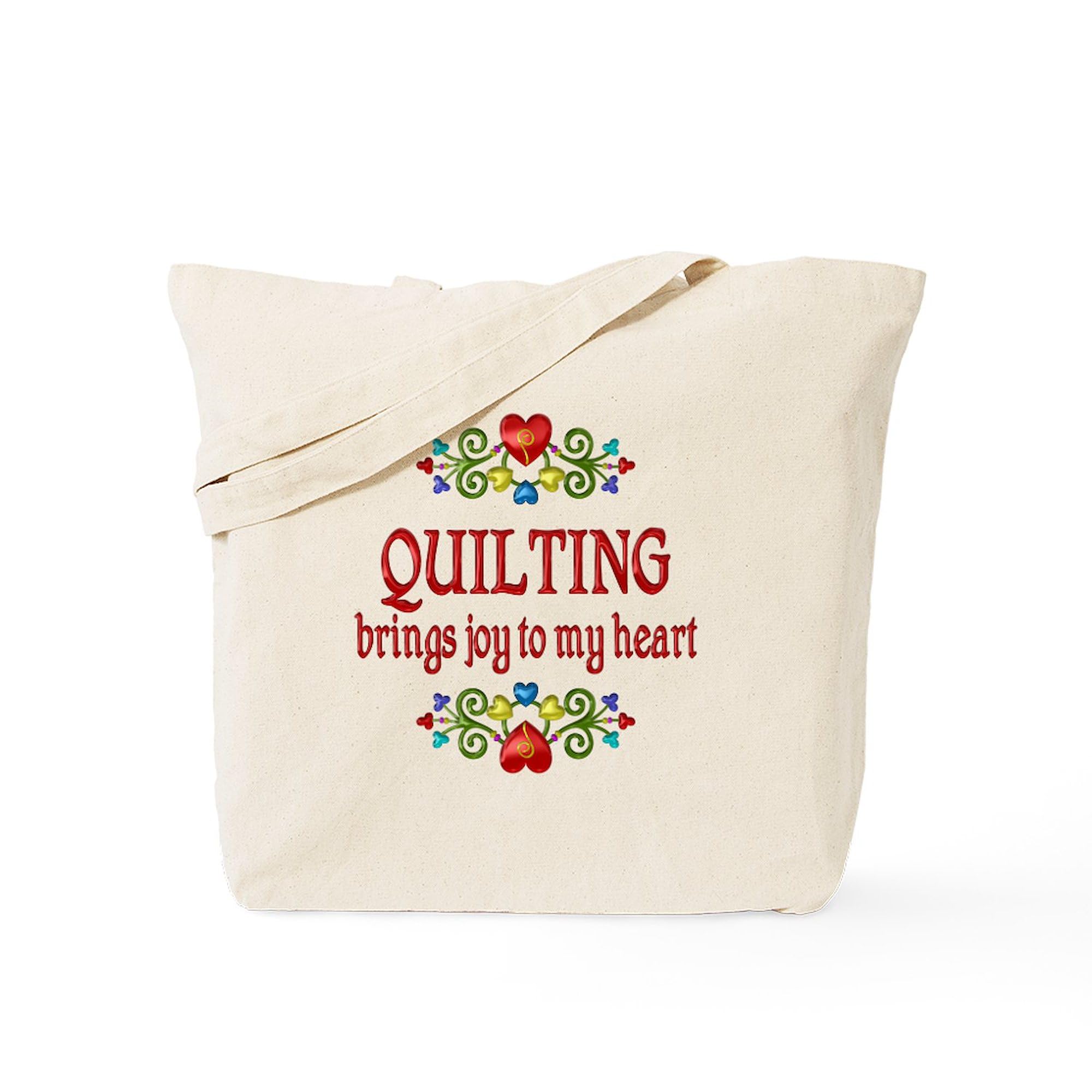 Quilting Joy Natural Canvas Tote Bag - Reusable Eco-Friendly Shopping Bag for Groceries, Beach & Craft Supplies | Perfect for Quilters & Sewing Enthusiasts