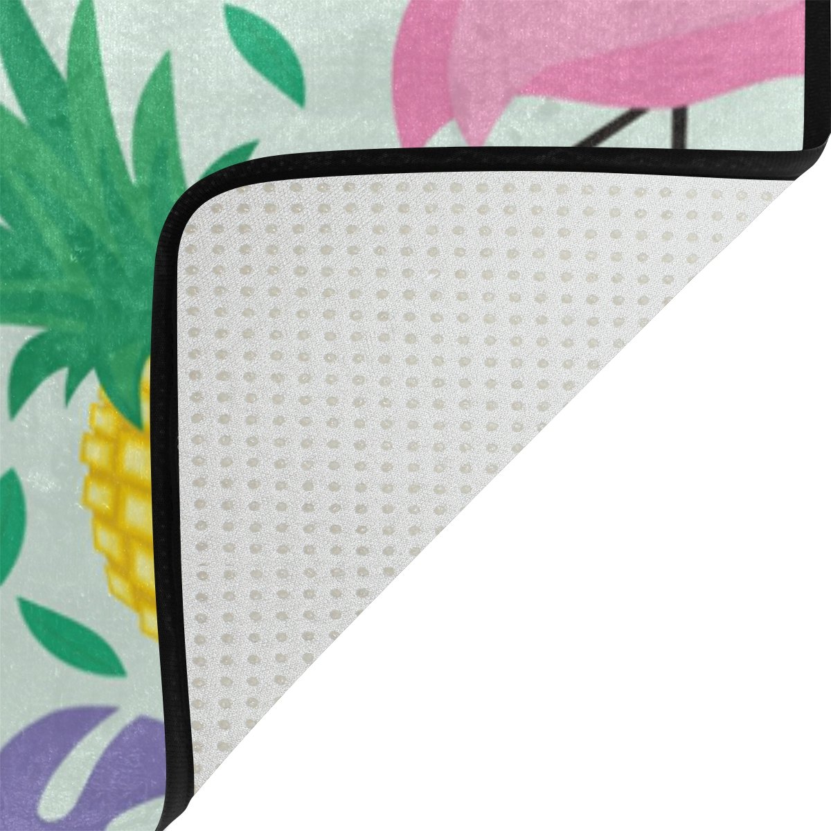 ALAZA Tropical Cartoon Area Rug - 7'x5' Soft Flamingo Pineapple Leaf Design for Living Room, Bedroom, Nursery | Kids Playroom & Beach House Decor