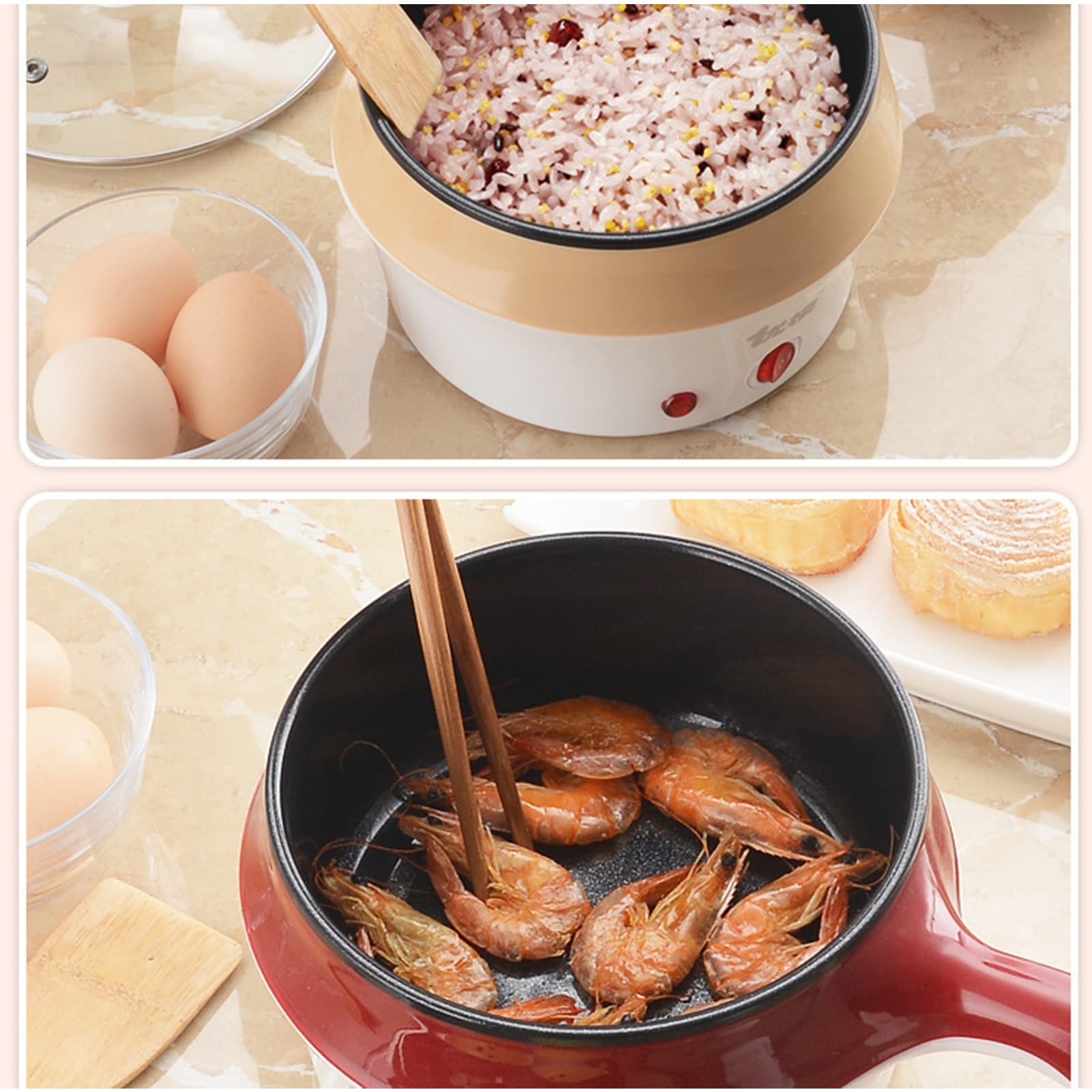 **Red Electric Steamer - 3-Tier Multi-Cooker for Healthy Meals | Fast & Easy Kitchen Appliance | Perfect for Rice, Dumplings & Vegetables**