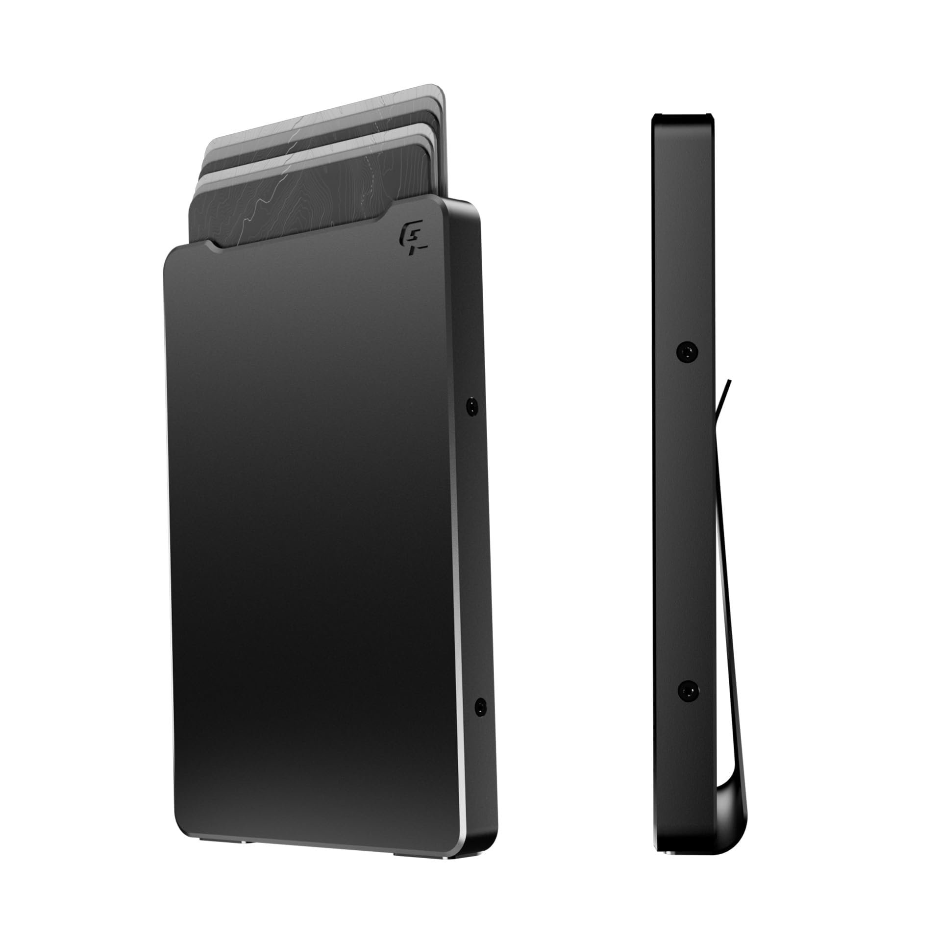 Groove Life Groove Wallet - Midnight Black Slim RFID Blocking Credit Card Holder with Money Clip & Magnetic Thumb Swipe | Minimalist Aluminum Wallet for Men | Perfect for Everyday Carry, Travel & Business Use
