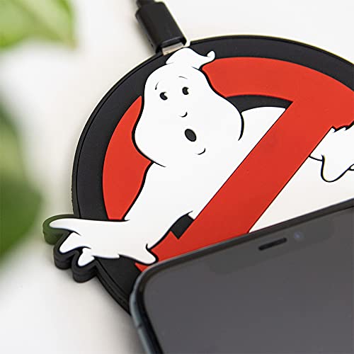 Numskull Official Ghostbusters 10W Fast Qi Wireless Charger Pad - Compatible with All Qi Devices | Perfect for Home, Office & Car Charging