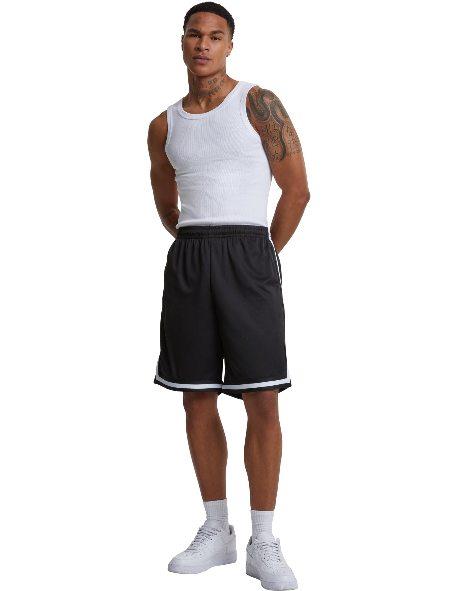 Urban Classics Striped Mesh Shorts for Men - Lightweight & Breathable Gym & Running Workout Shorts