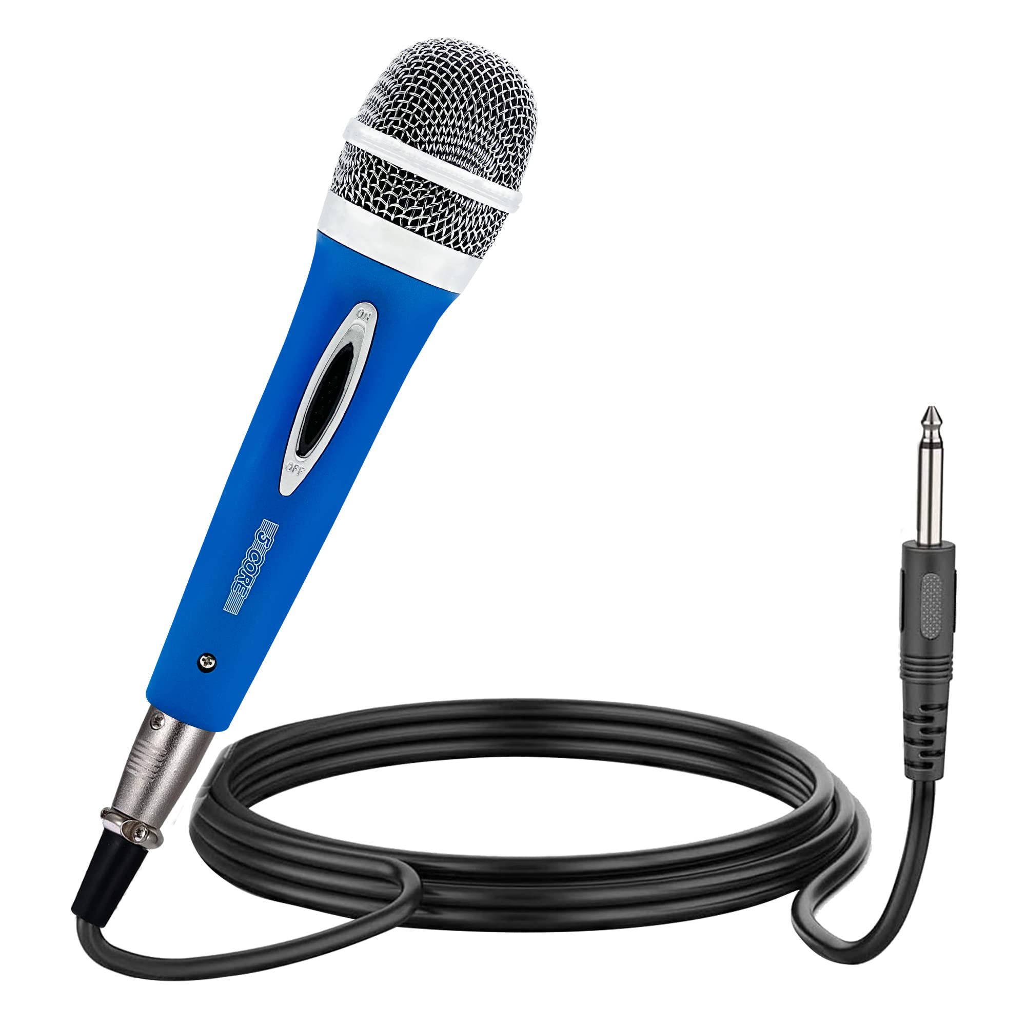 5 Core Dynamic Vocal Microphone with Cardioid Unidirectional Pickup, On/Off Switch & XLR Cable - Professional Handheld Mic for Singing, Karaoke, Live Performances & Studio Recording (PM 286 BLU)