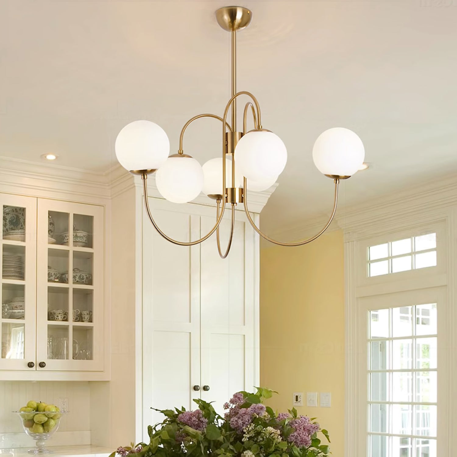 Elegant Gooseneck Chandelier - Modern Adjustable Ceiling Light Fixture for Dining Room, Bedroom, or Living Room Decor