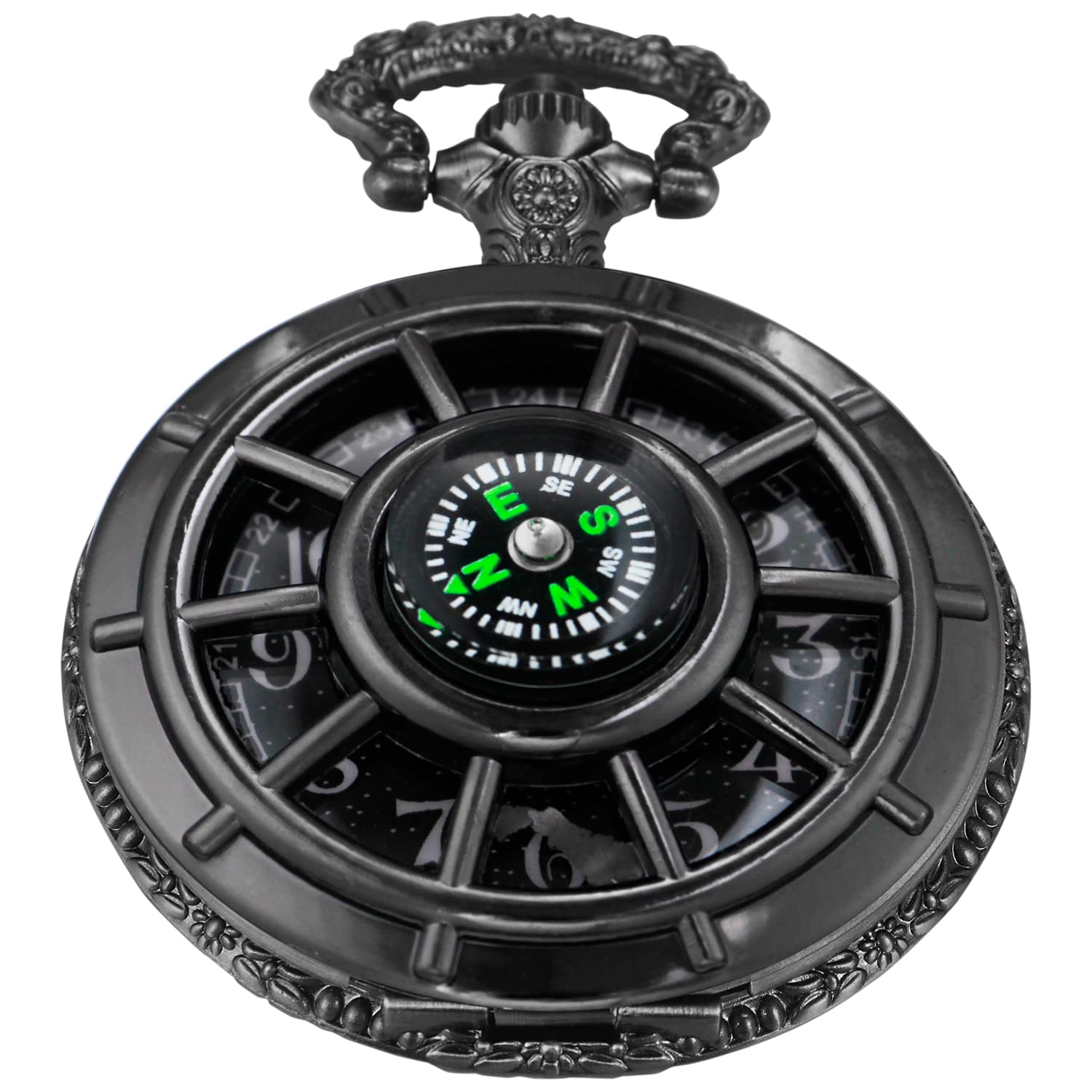 Vintage Men's Pocket Watch with Arabic Digital Dial & Chain - Classic Retro Style for Formal Events, Weddings, and Collectors