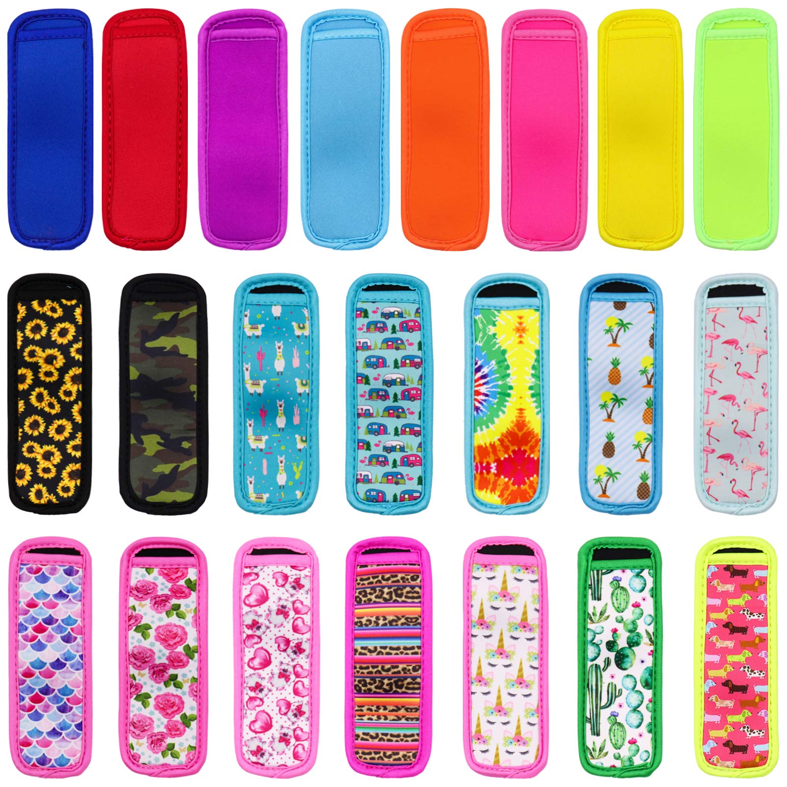 HaiMay 22-Piece Reusable Popsicle Molds with Freezer Bags - Colorful Ice Pop Sleeves & Antifreeze Holders for Homemade Frozen Treats, Summer Snacks, and Kids Party Favors