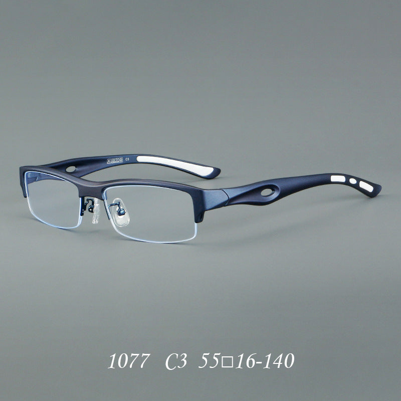 Trendy Half Frame Men's Glasses - Sporty Cycling Goggles for Active Lifestyles | Lightweight UV Protection Eyewear for Cycling, Running & Outdoor Sports | Model 1077