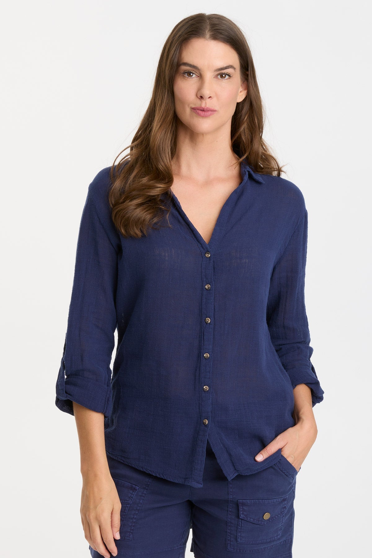 Stylish Porter Blouse with Adrift Pigment Print - Perfect for Casual Outings, Office Wear & Date Nights