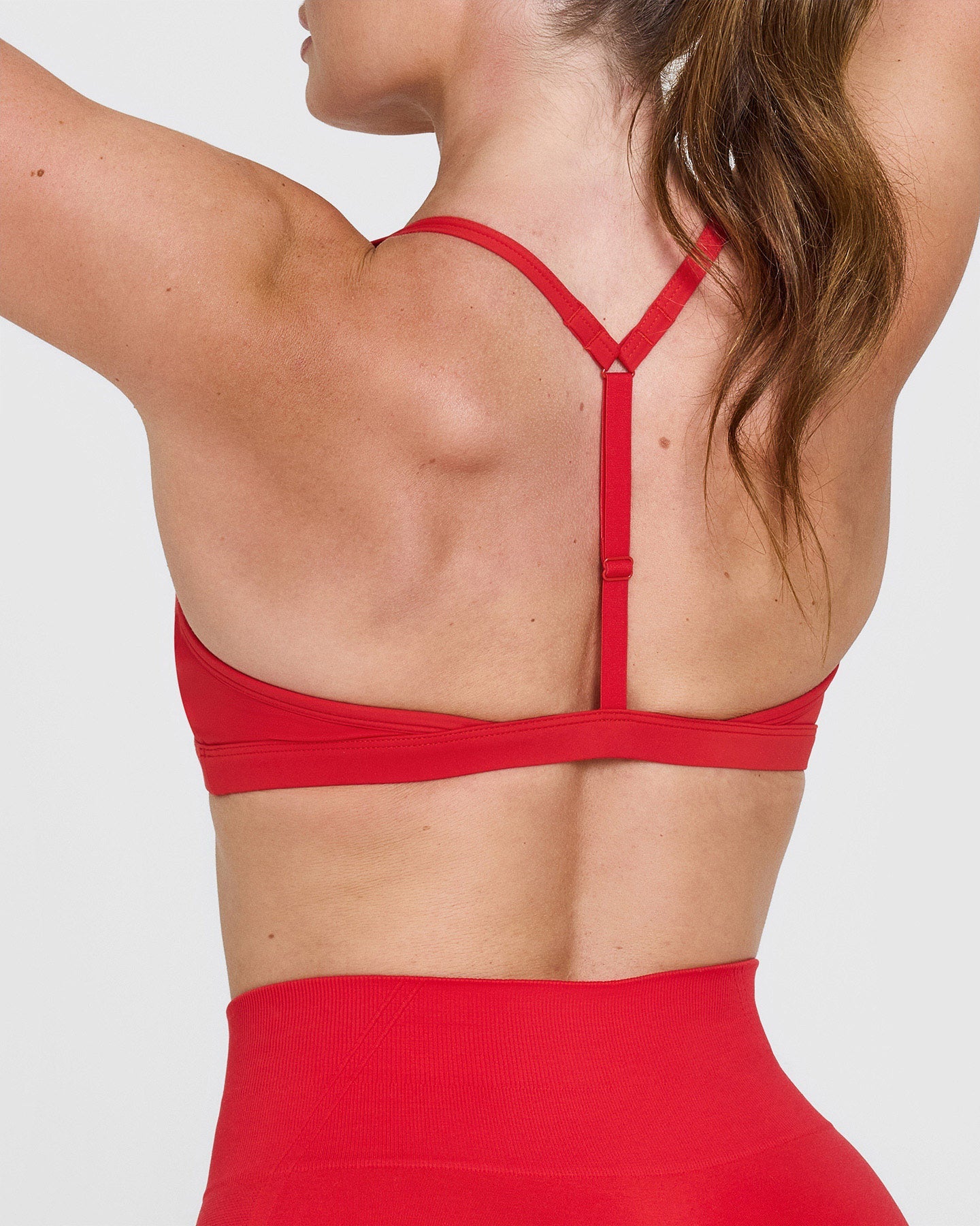 Ultra Micro V Neck Bralette for Women - Seamless Muscle Support Sports Bra in Mommy Red | Perfect for Yoga, Gym & Everyday Wear
