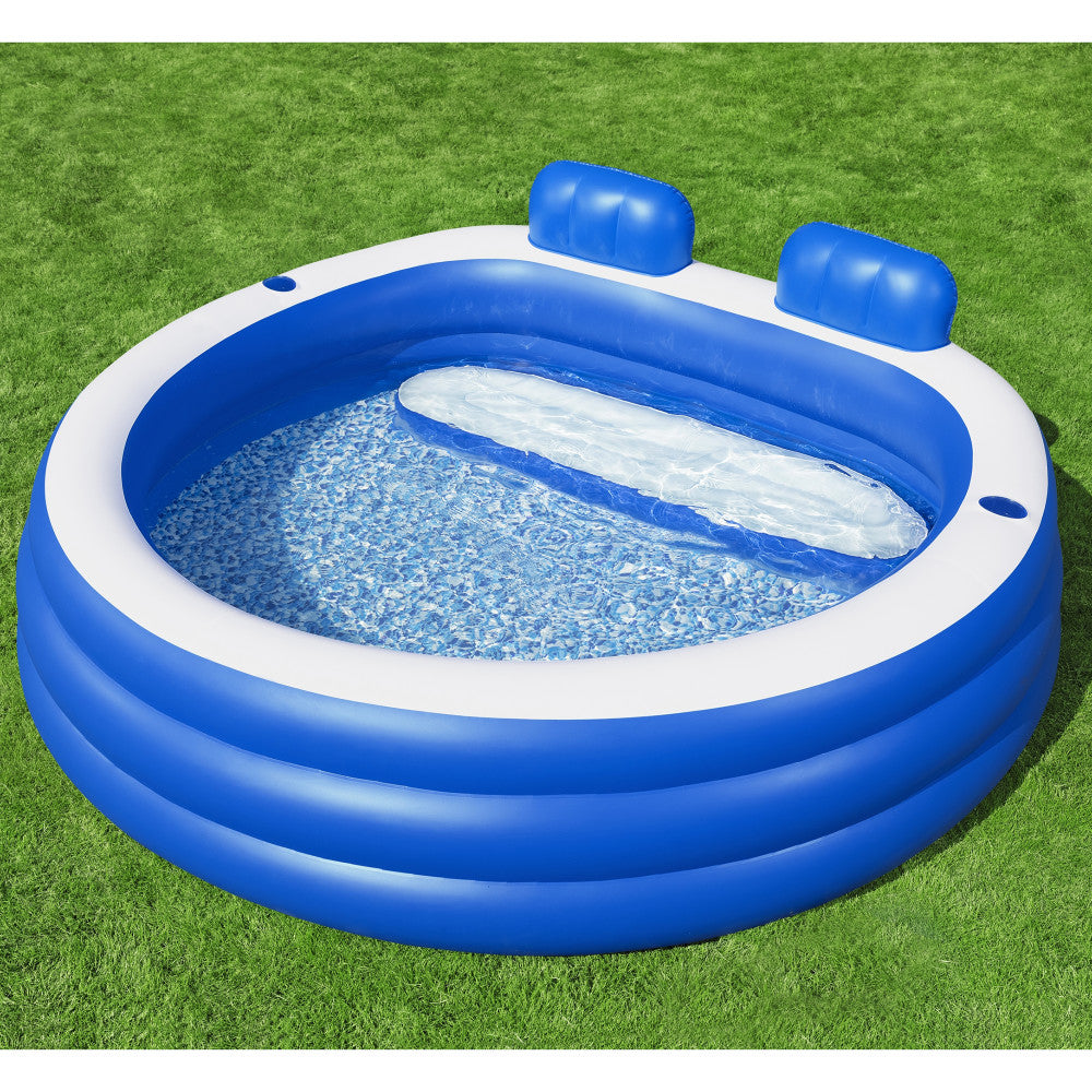 Bestway H2OGO! Splash Paradise Inflatable Family Pool - 8' x 5' Rectangular Swimming Pool for Kids & Adults - Durable Blue & White Design - Perfect for Backyard, Summer Parties & Outdoor Fun