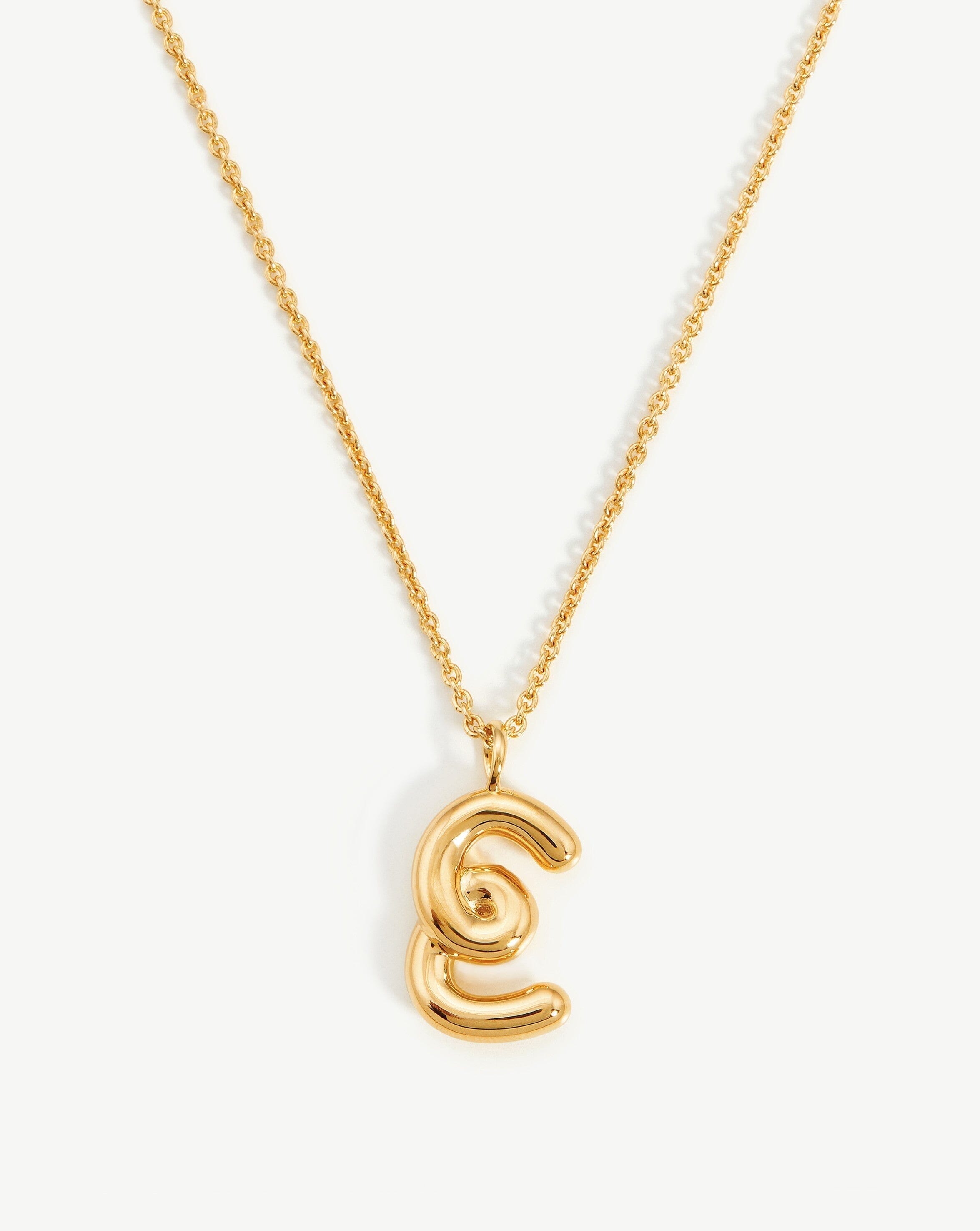 Personalized Curly Molten Initial Pendant Necklace - 18K Gold Vermeil Custom Name Jewelry for Women | Elegant Gift for Birthday, Anniversary & Valentine's Day | Perfect for Layering & Everyday Wear