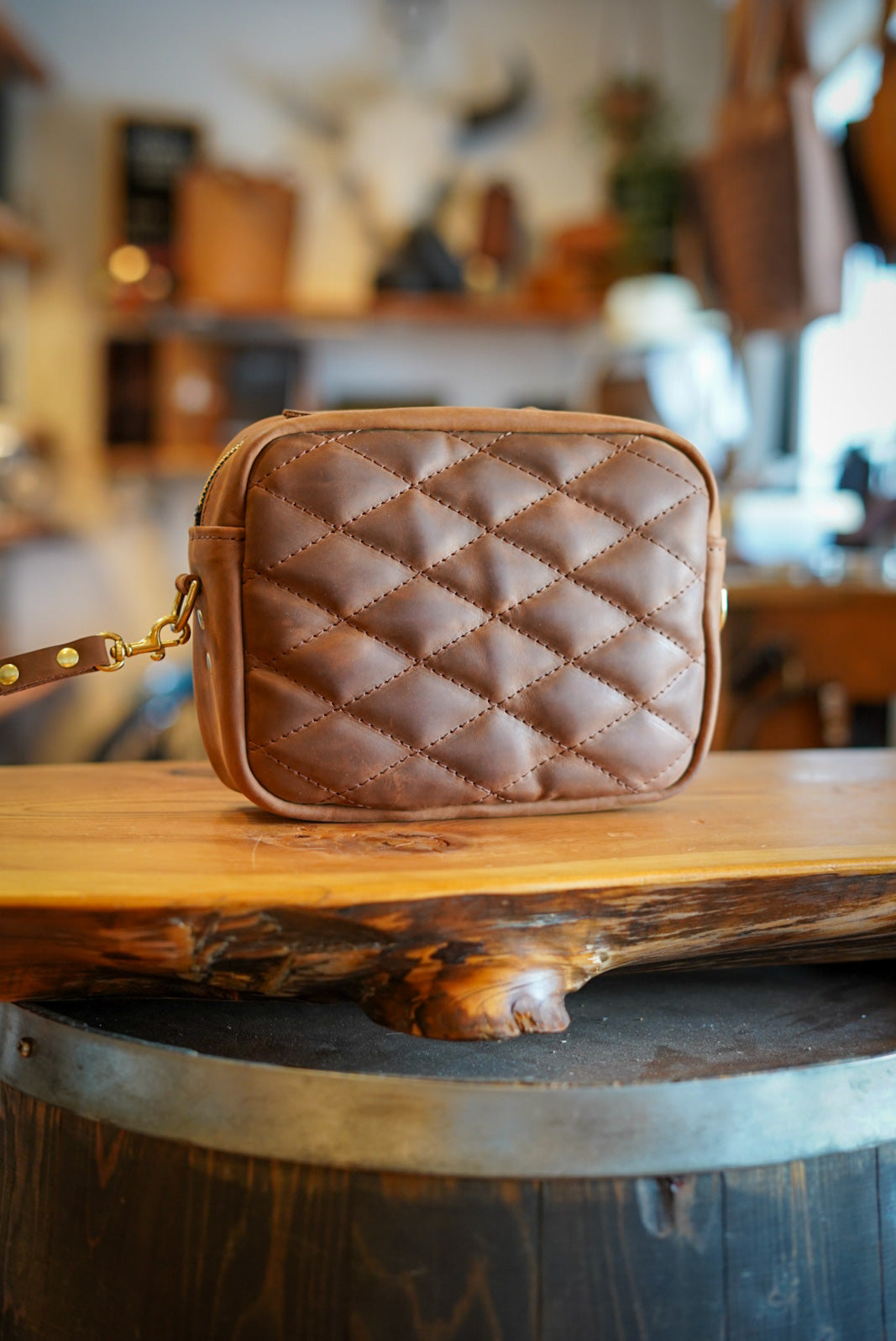 Stylish Rectangle Crossbody Bag with Diamond Stitch Pattern in Milk Chocolate Brown - Perfect for Work, Travel & Everyday Use