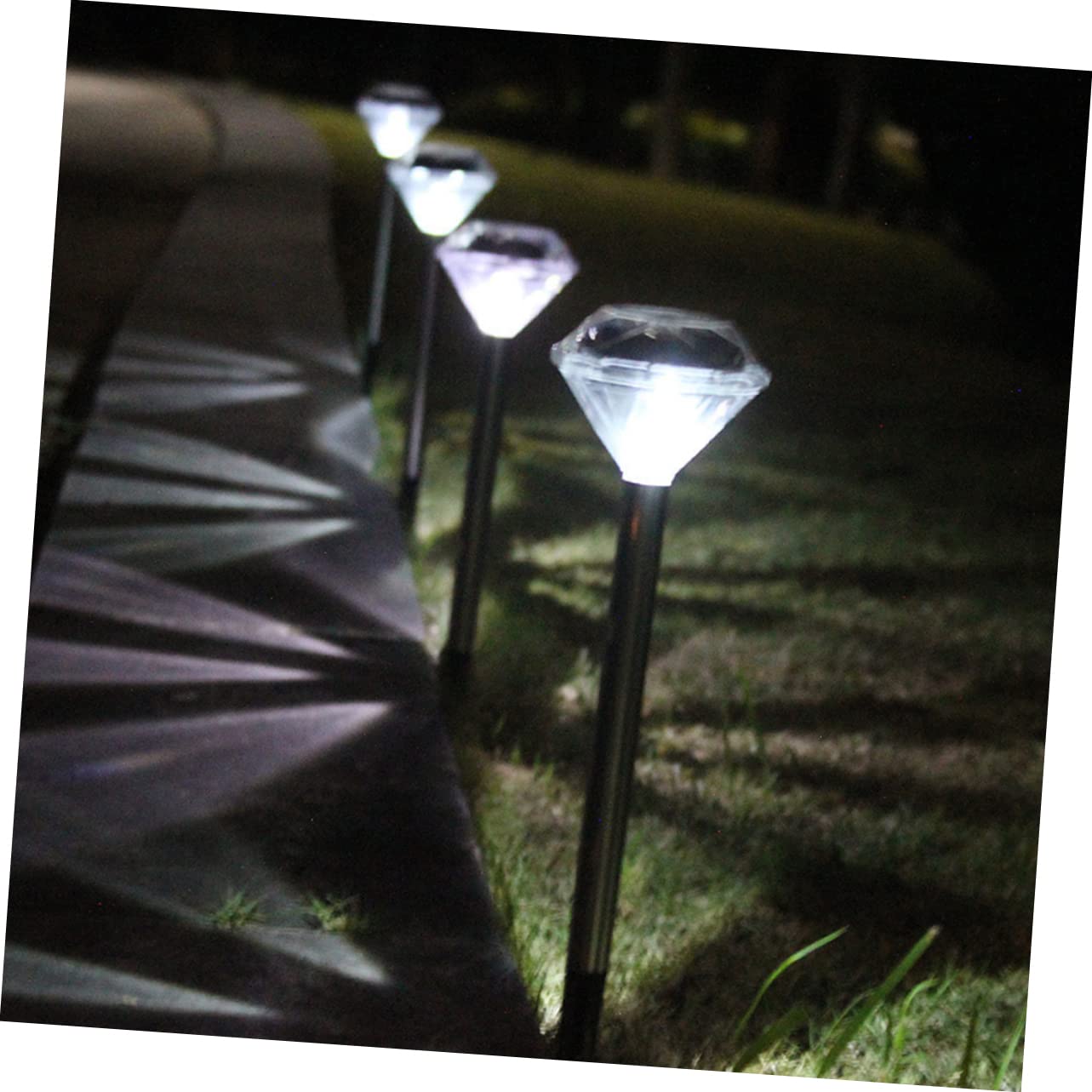 OSALADI 3-Pack Solar Lights Outdoor, Waterproof LED Garden Lights with Auto On/Off, Pathway & Yard Decoration for Patio, Lawn, Driveway, Backyard (Warm White)