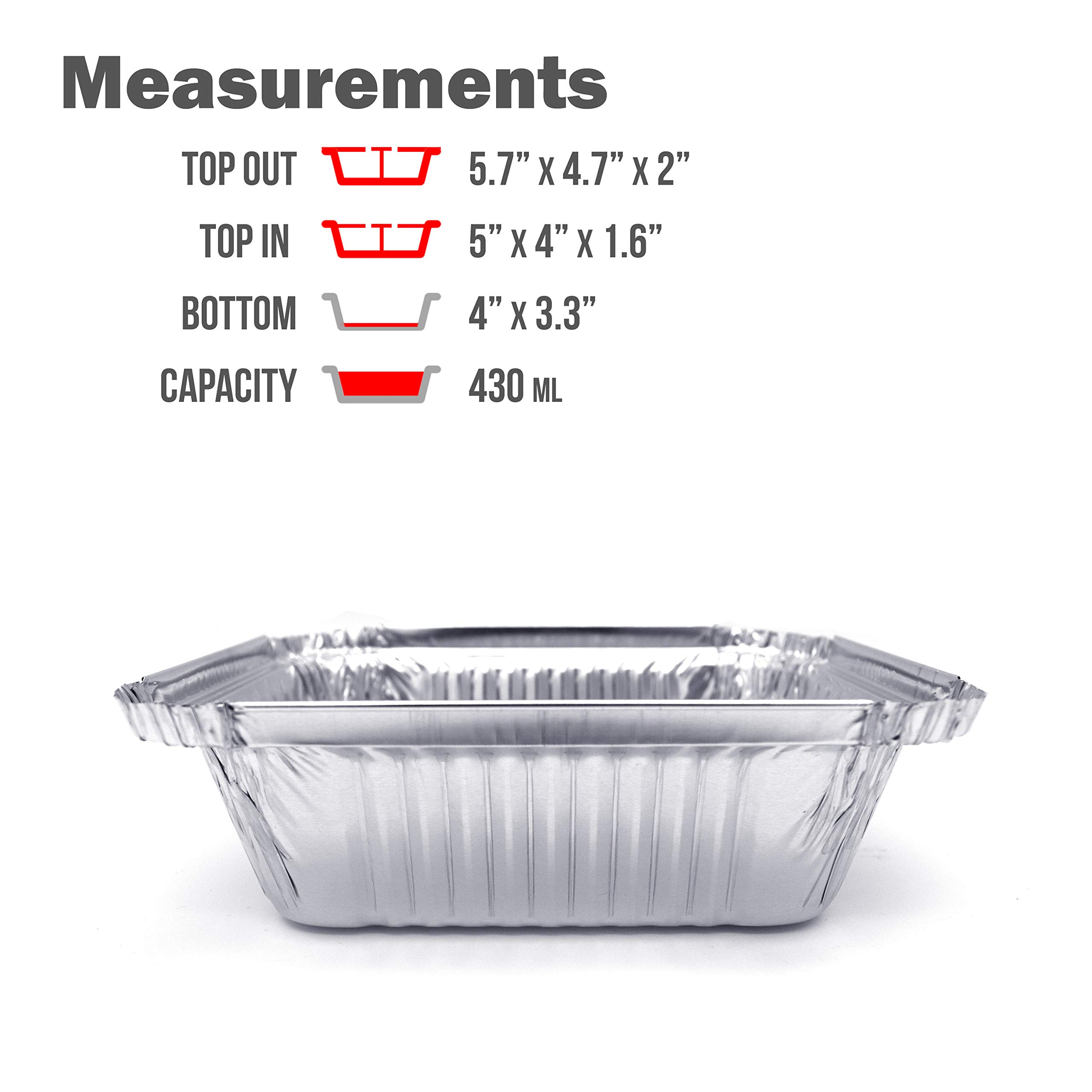 (480 Pack) Premium 1-LB Disposable Aluminum Foil Takeout Pans with Lids - 5.6