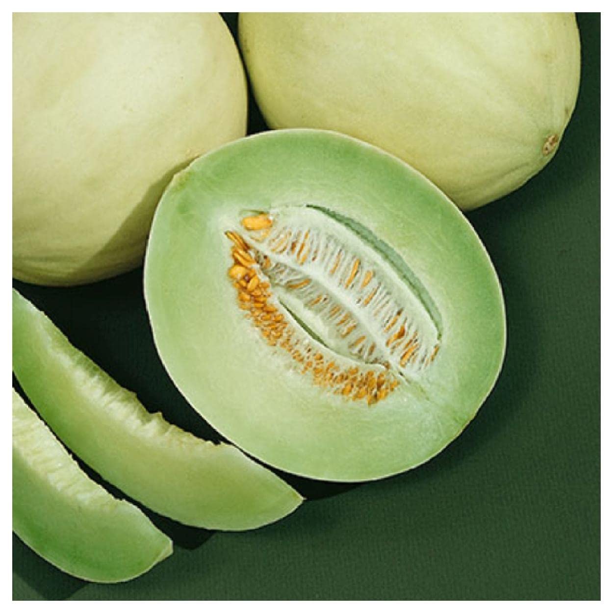 50 Honey Dew Green Flesh Melon Seeds - Premium Non-GMO Heirloom Seeds for Home Gardening - Perfect for Fresh Salads, Juicing & Healthy Snacks