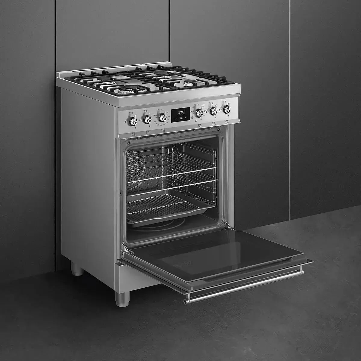 Smeg 60cm Classic Freestanding Gas Cooker - Stainless Steel Design | Professional Kitchen Appliance for Home Cooking & Baking | Perfect for Modern Kitchens & Restaurant Use